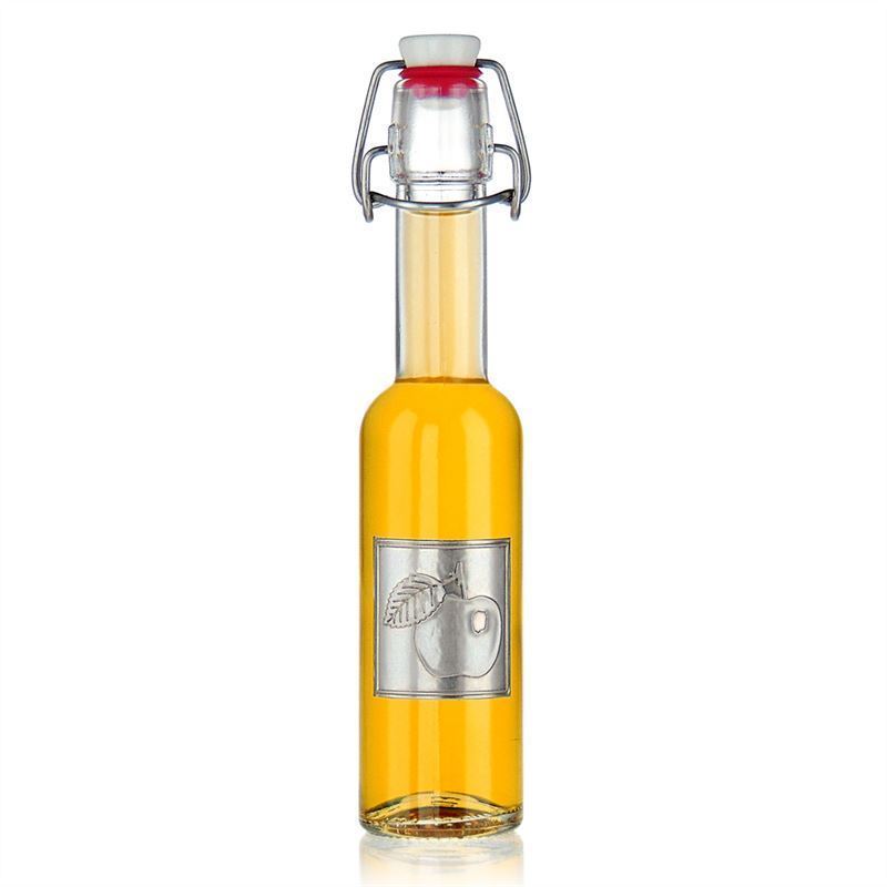 Loodetiket 'Appel', vierkant, metaal, zilver