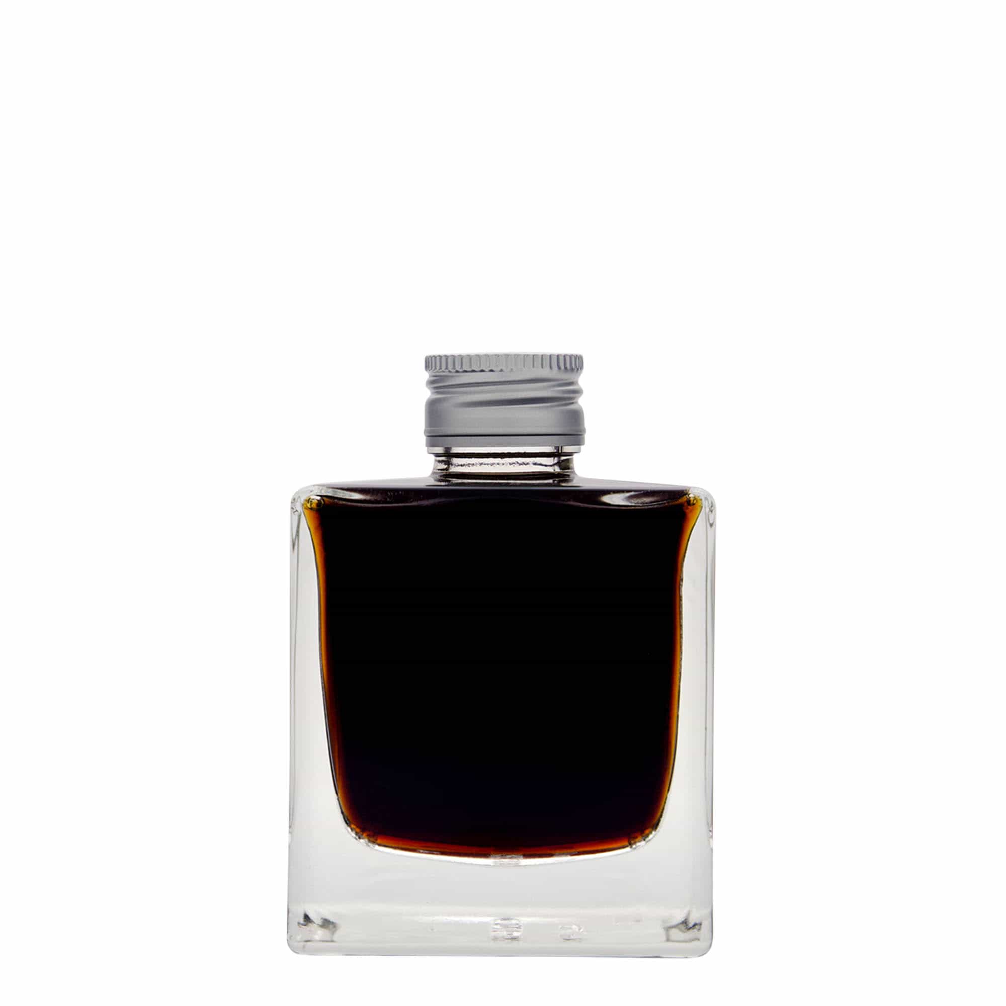 Glazen fles 'Cube', 200 ml, vierkant, monding: PP 28