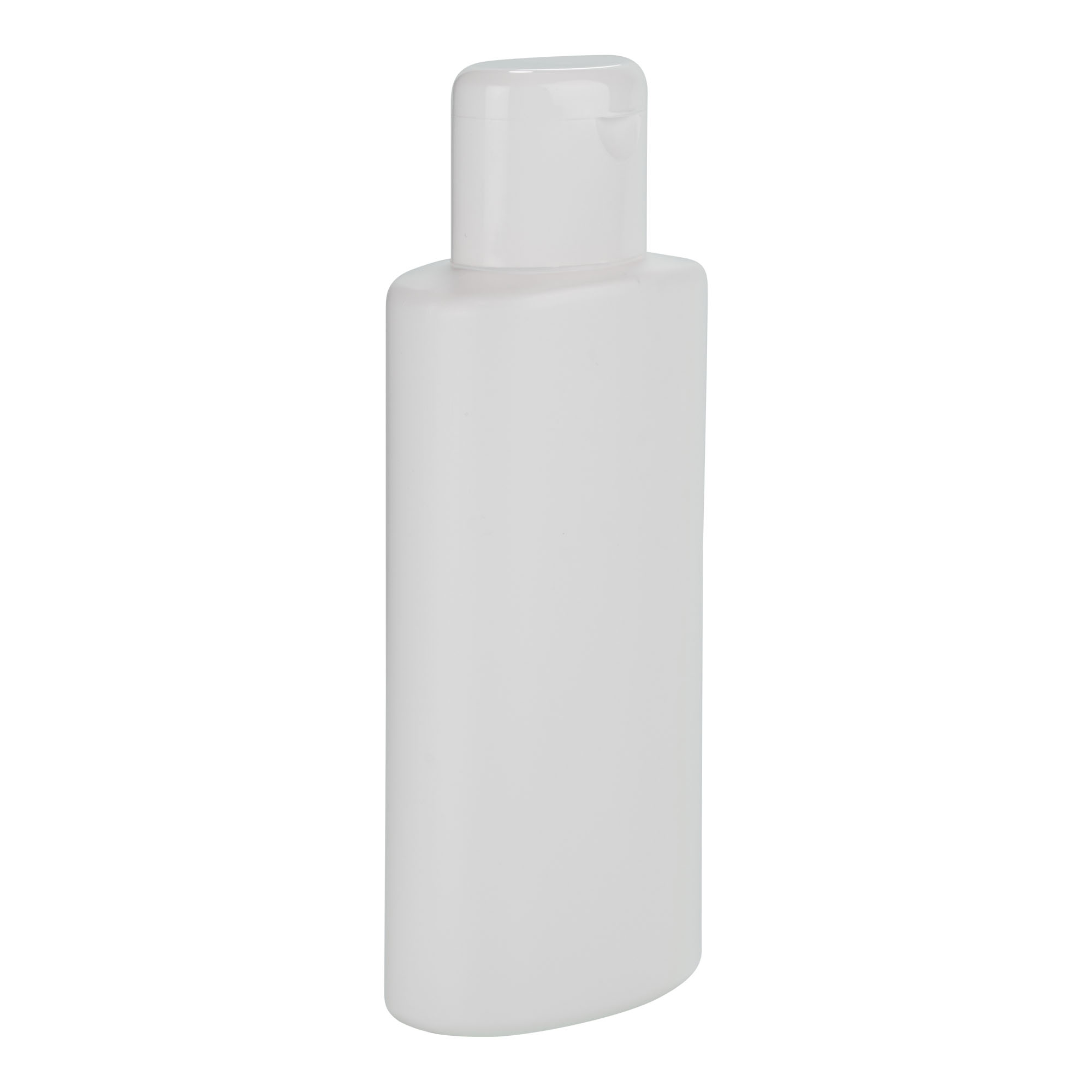250 ml kunststoffles 'Indy', ovaal, HDPE, wit, opening: schroefdop 250 ml kunststoffles 'Indy', ovaal, HDPE, wit, opening: schroefdop