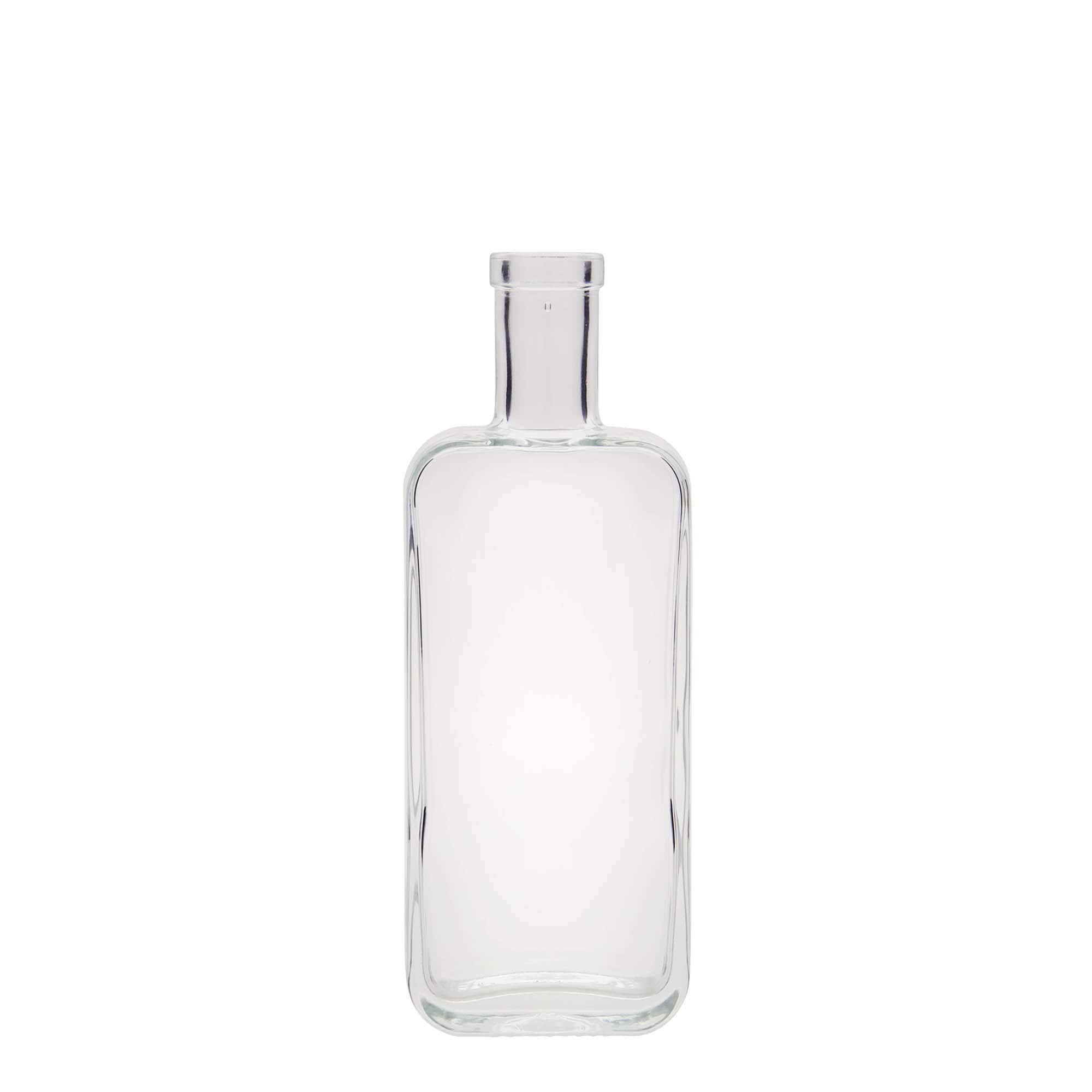 Glazen fles 'Nice', 200 ml, rechthoekig, monding: kurk Glazen fles 'Nice', 200 ml, rechthoekig, monding: kurk