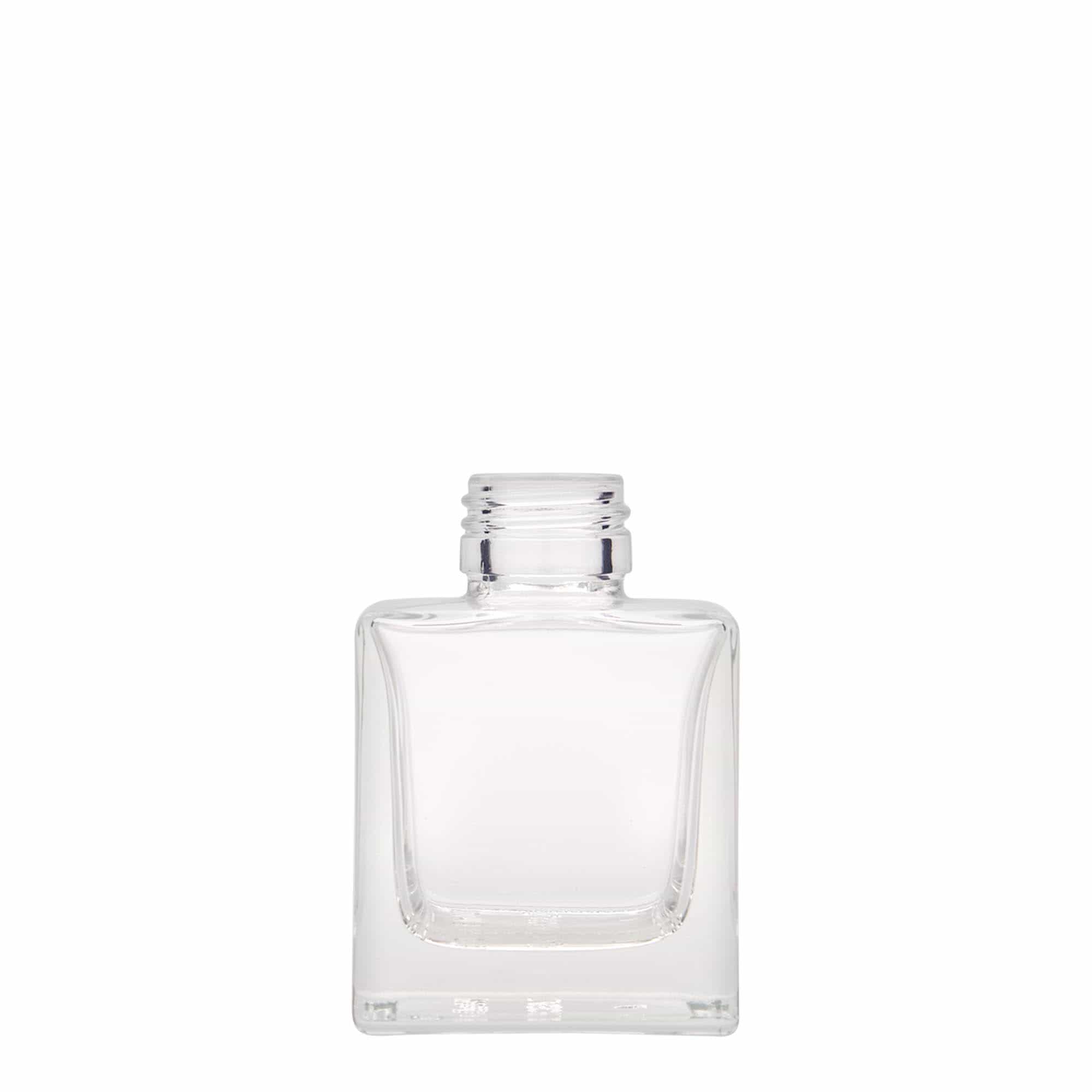 100 ml glazen fles 'Cube', vierkant, hals: PP 28