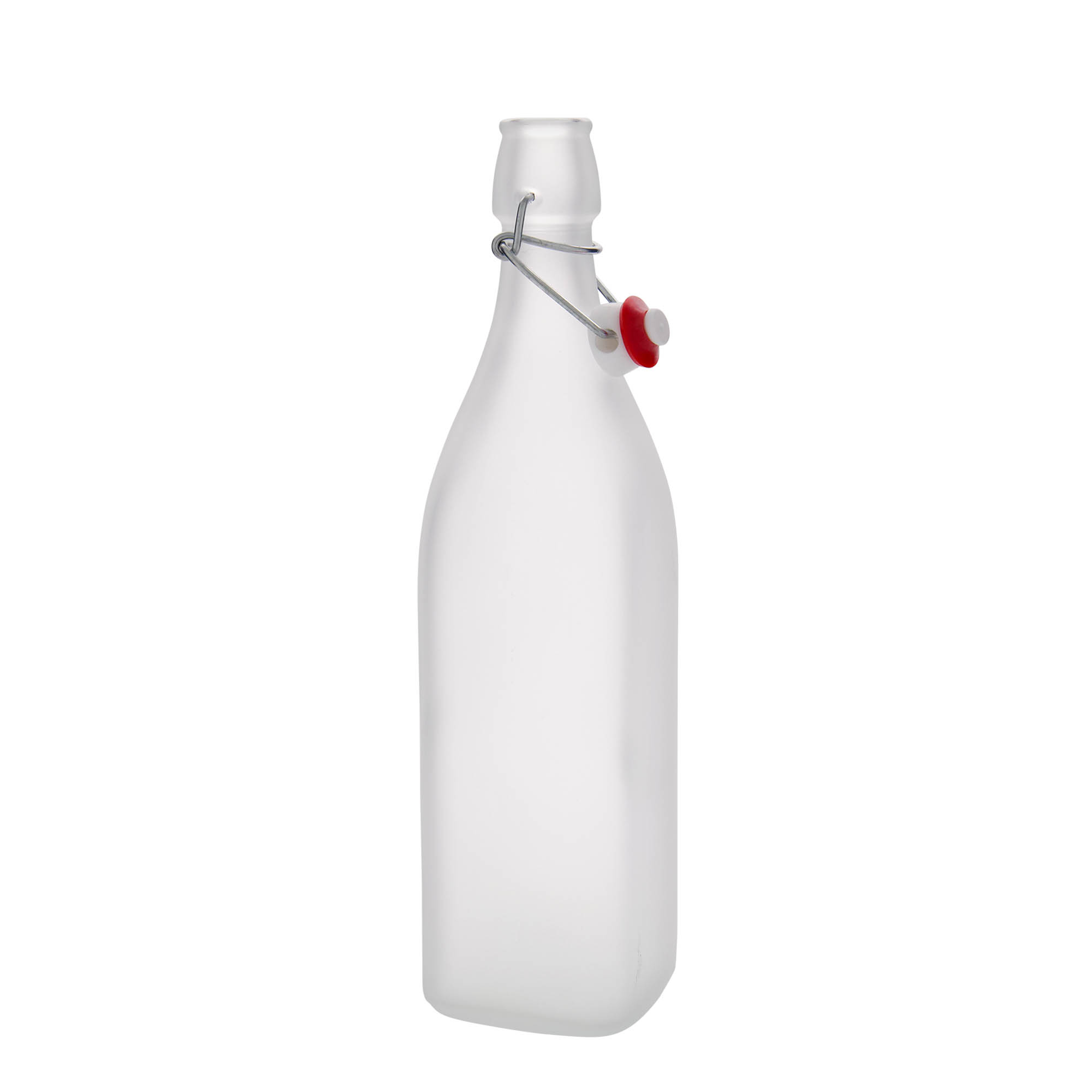 1.000 ml glazen fles 'Swing, vierkant, geëtst, opening: beugelsluiting'