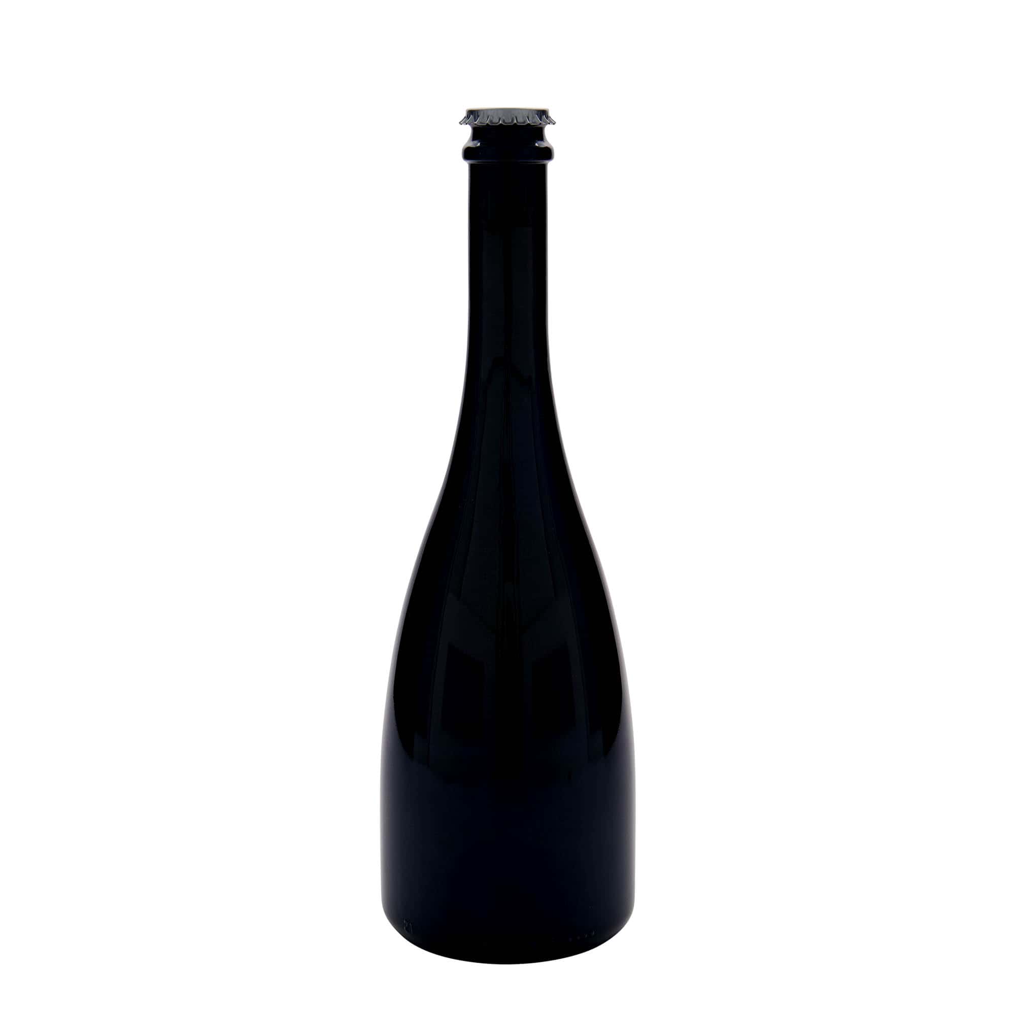 750 ml Bier-/Champagnefles 'Tosca', glas, antiekgroen, hals: kroonkurk