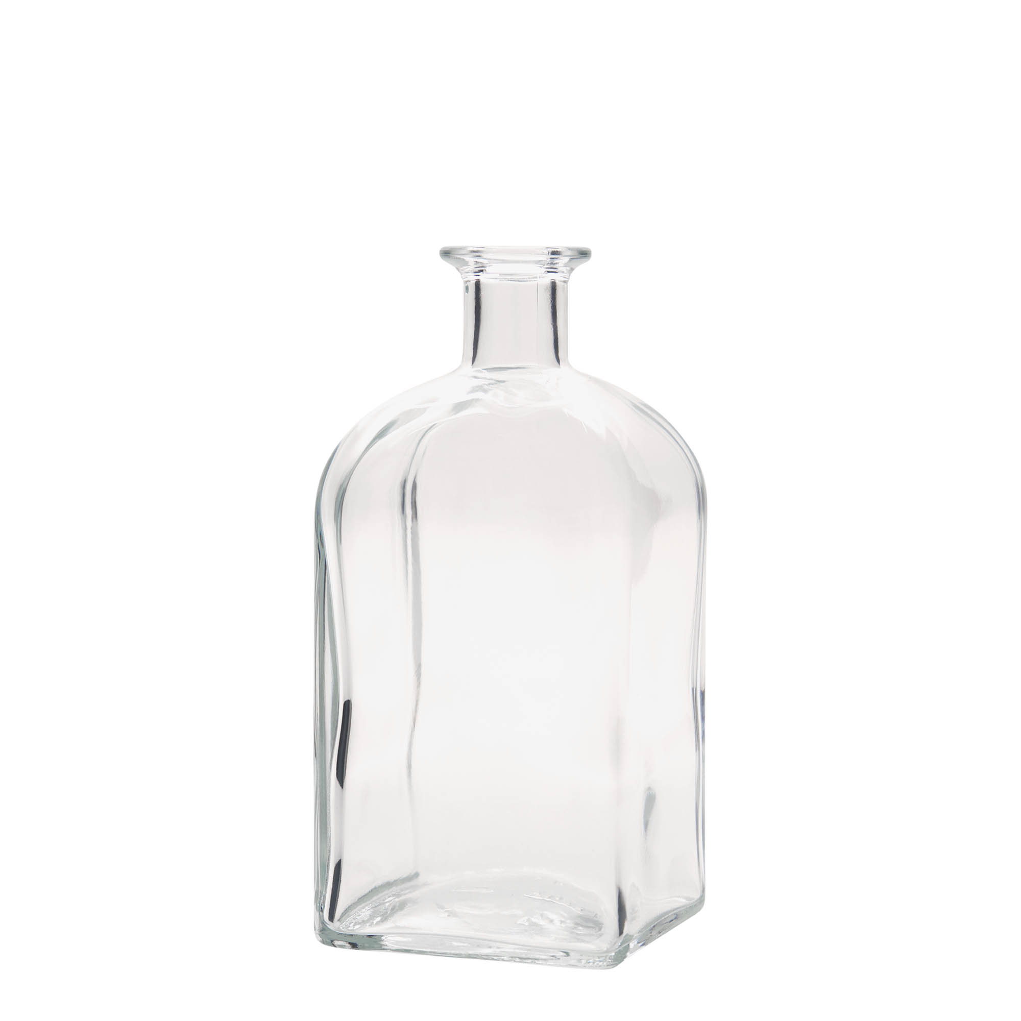 700 ml glazen fles Apotheker Carré, vierkant, opening: kurk 700 ml glazen fles Apotheker Carré, vierkant, opening: kurk