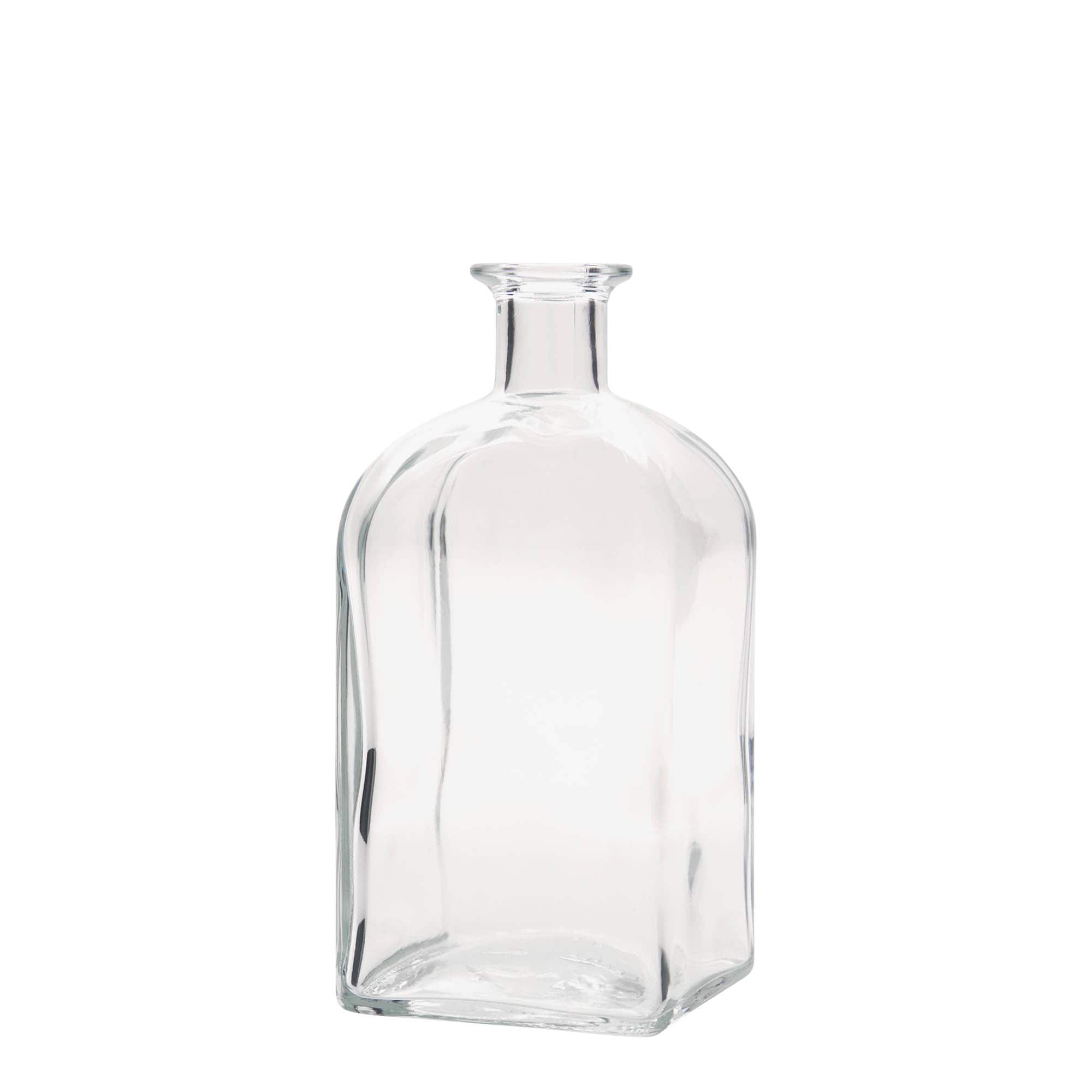 700 ml glazen fles Apotheker Carré, vierkant, opening: kurk