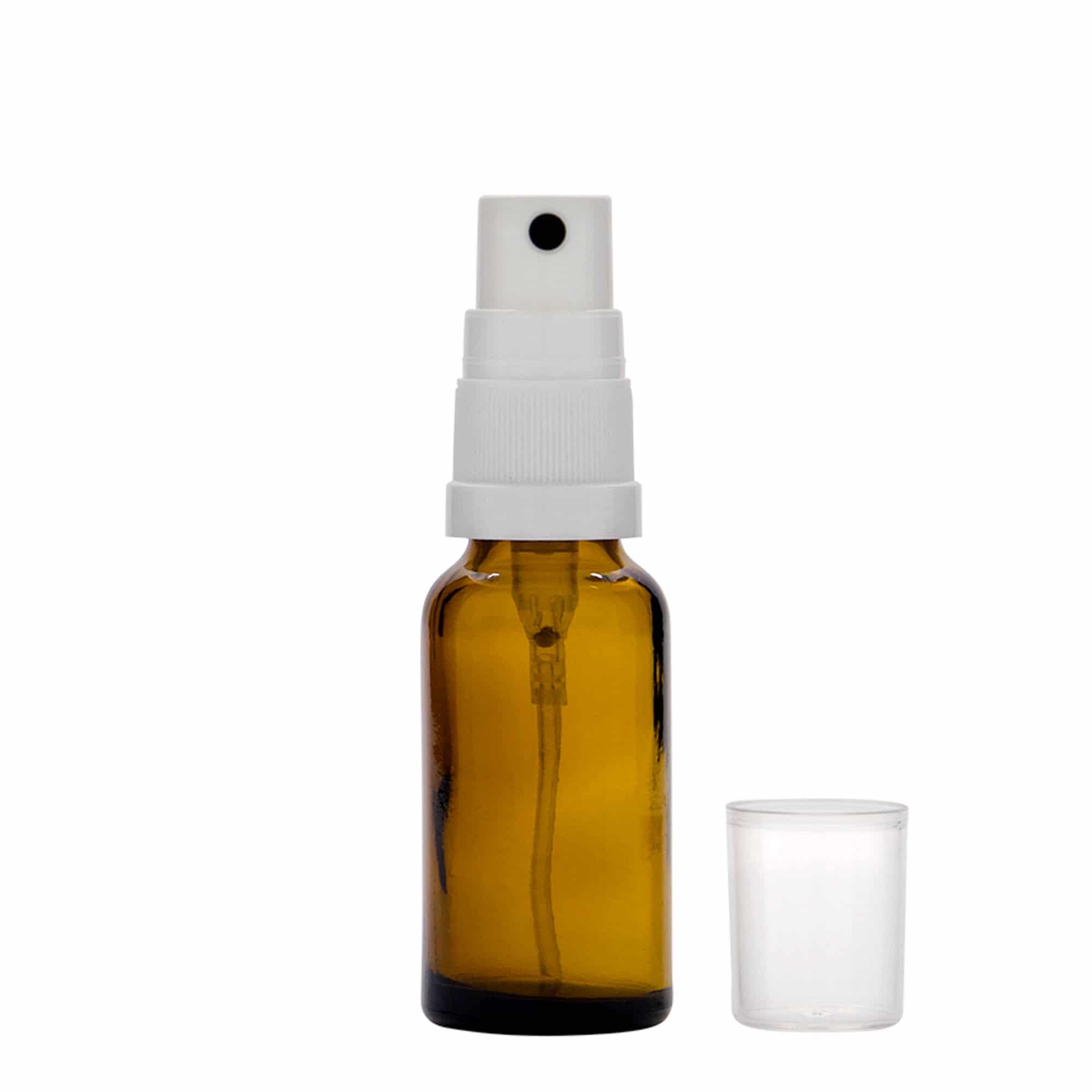 Sprayfles medicijn, 20 ml, glas, bruin, monding: DIN 18