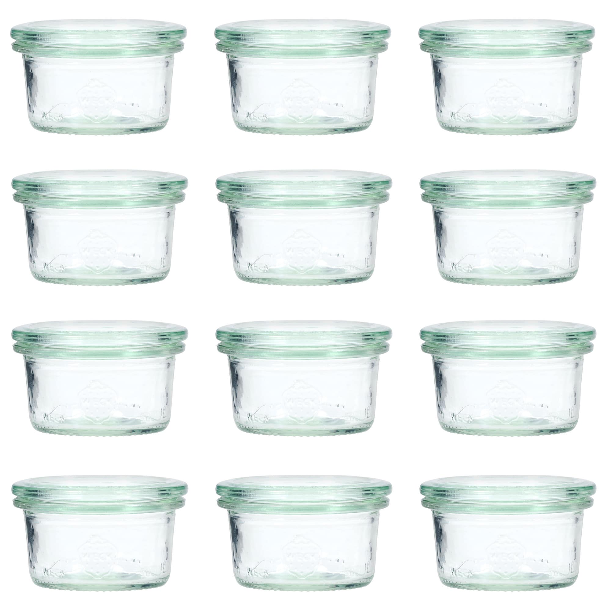 12x 50 ml WECK-stortglas met glazen deksel RR 60
