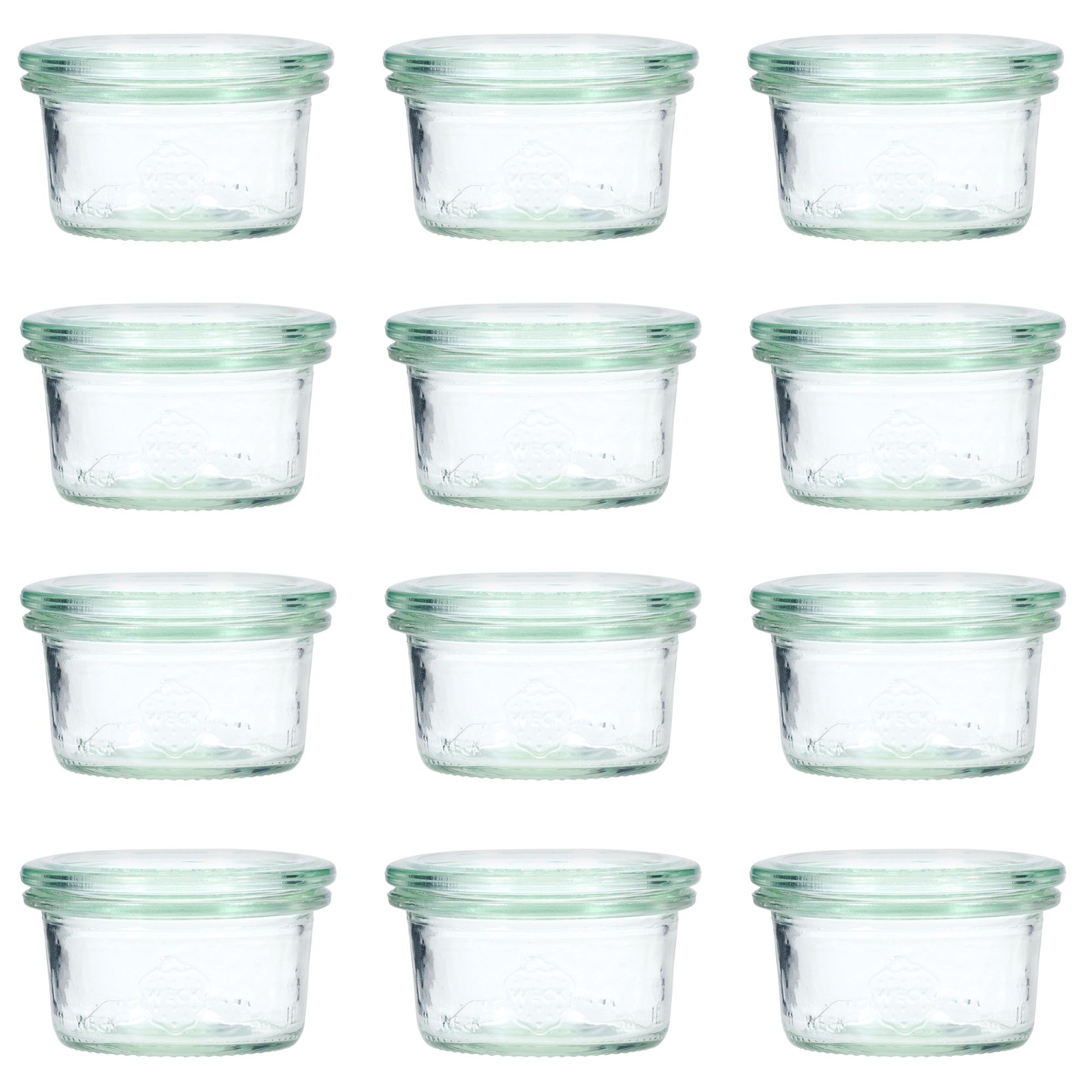 12x 50 ml WECK-stortglas met glazen deksel RR 60
