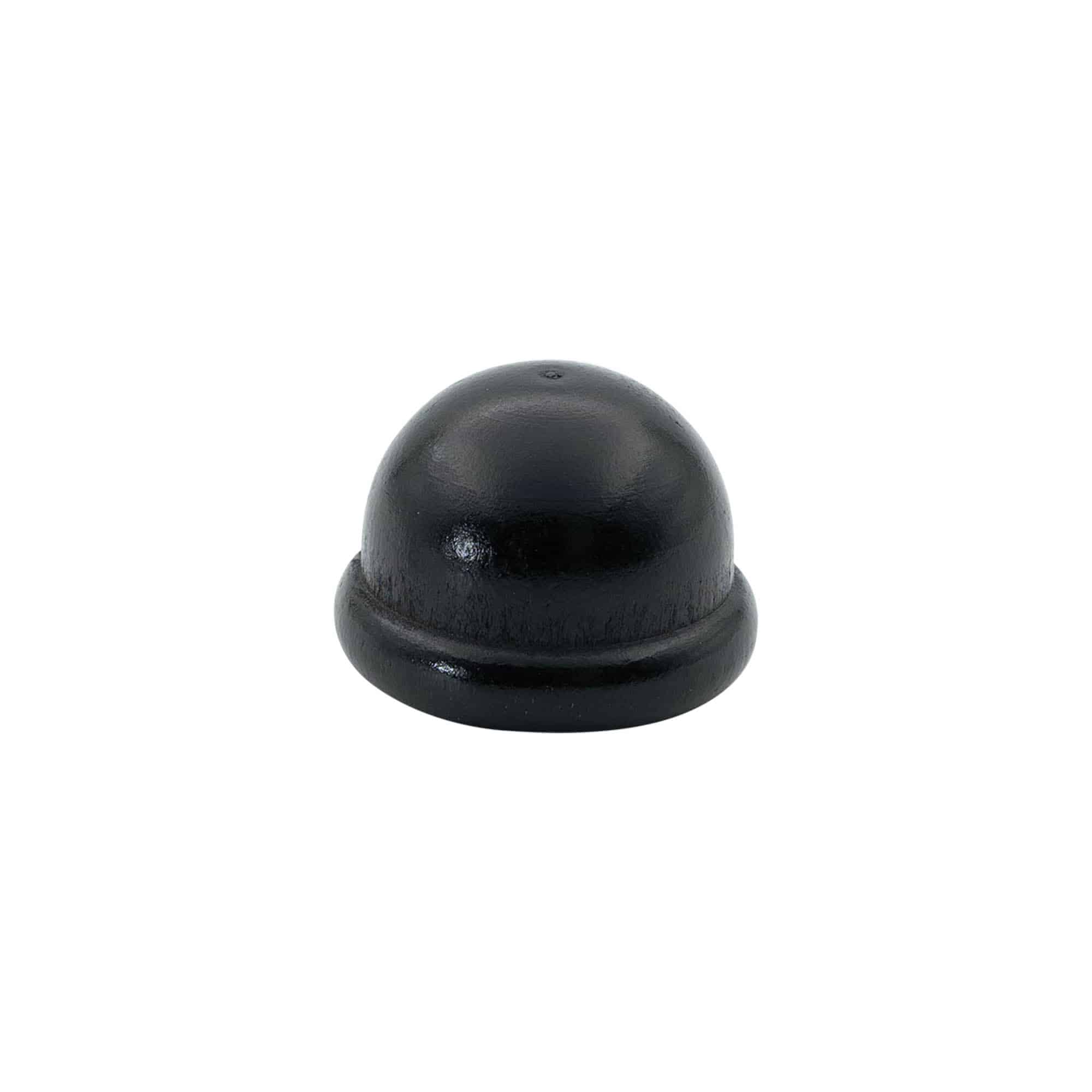 Handkurk 19 mm "Meloen", hout/PE, zwart, voor monding: kurk