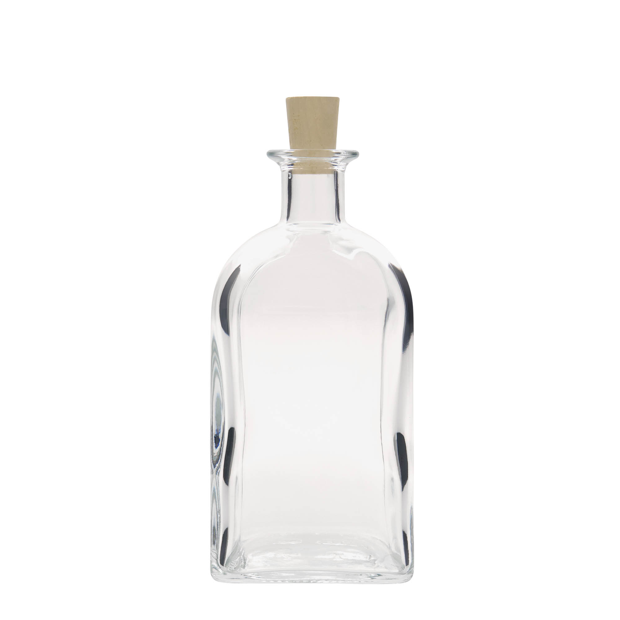700 ml glazen fles Apotheker Carré, vierkant, opening: kurk 700 ml glazen fles Apotheker Carré, vierkant, opening: kurk