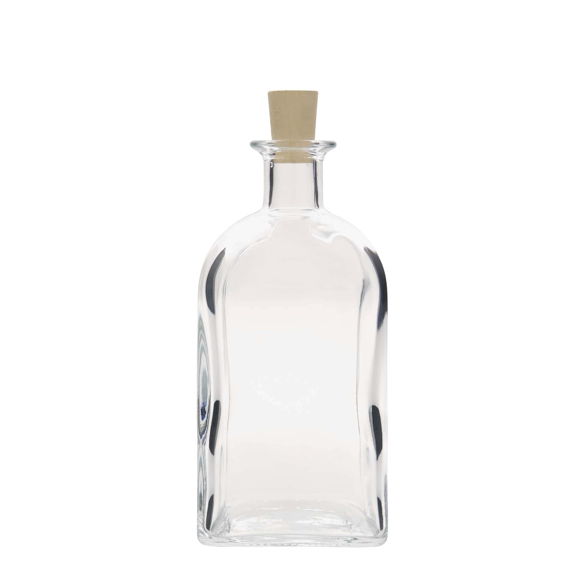 700 ml glazen fles Apotheker Carré, vierkant, opening: kurk
