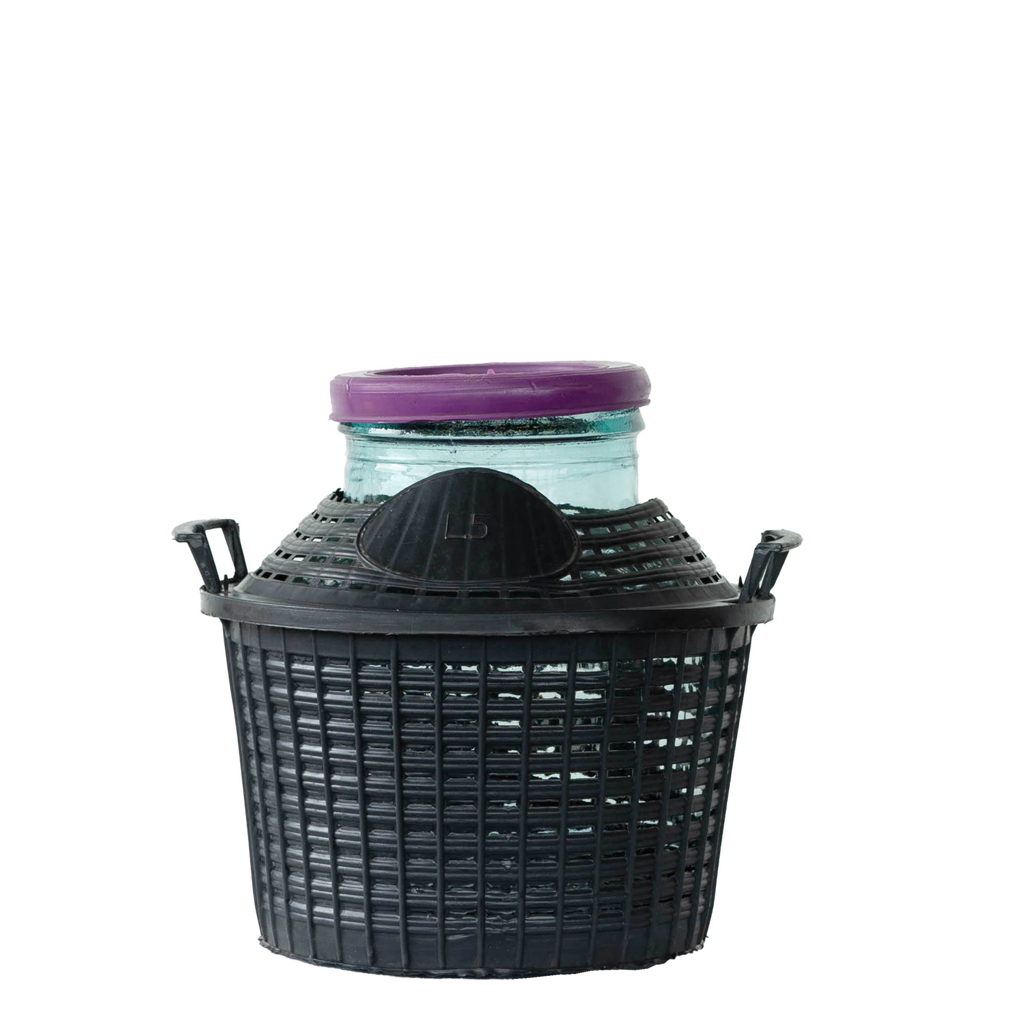 5 l ballonfles met brede hals, glas, opening: opzetdeksel 5 l ballonfles met brede hals, glas, opening: opzetdeksel