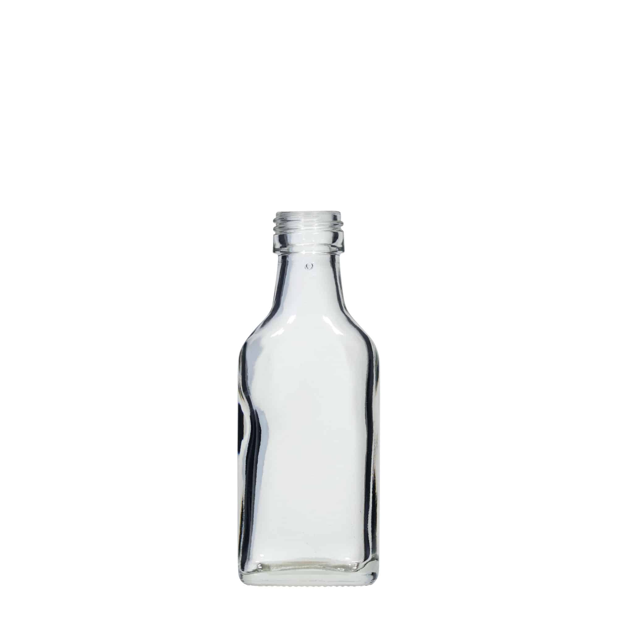 40 ml zakfles, rechthoekig, mondstuk: PP 22