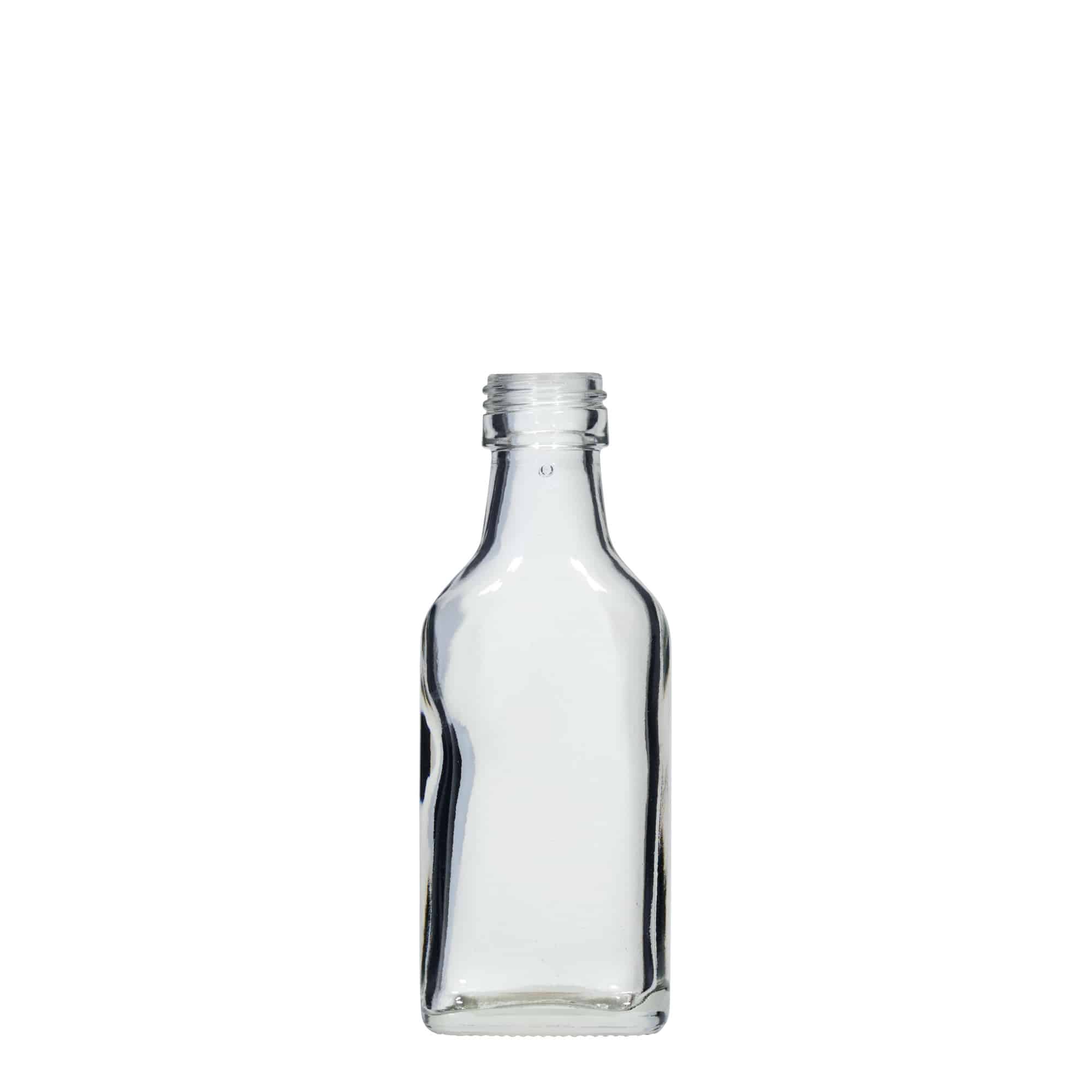 40 ml zakfles, rechthoekig, mondstuk: PP 22