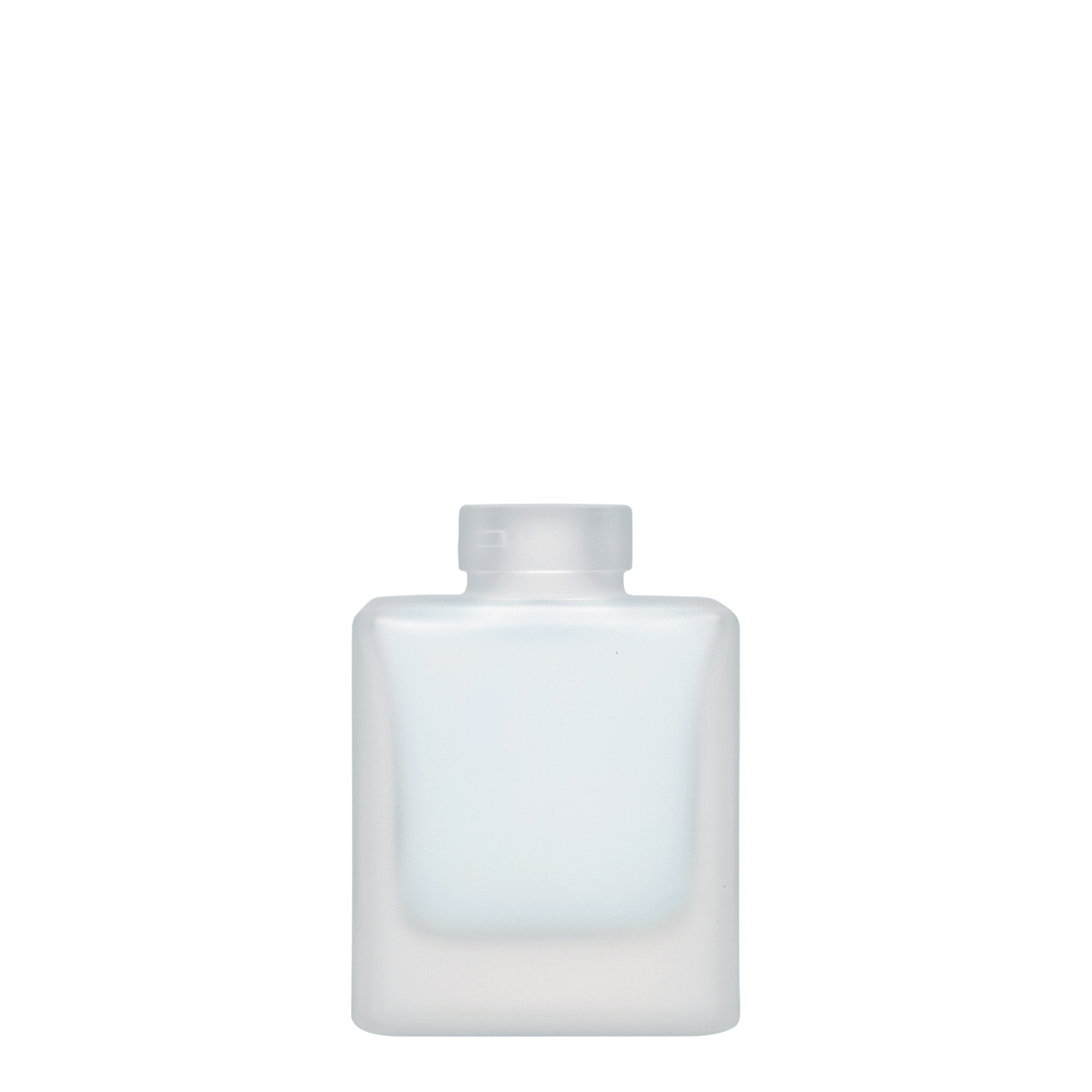 100 ml glazen fles 'Cube', vierkant, geëtst, opening: kurk
