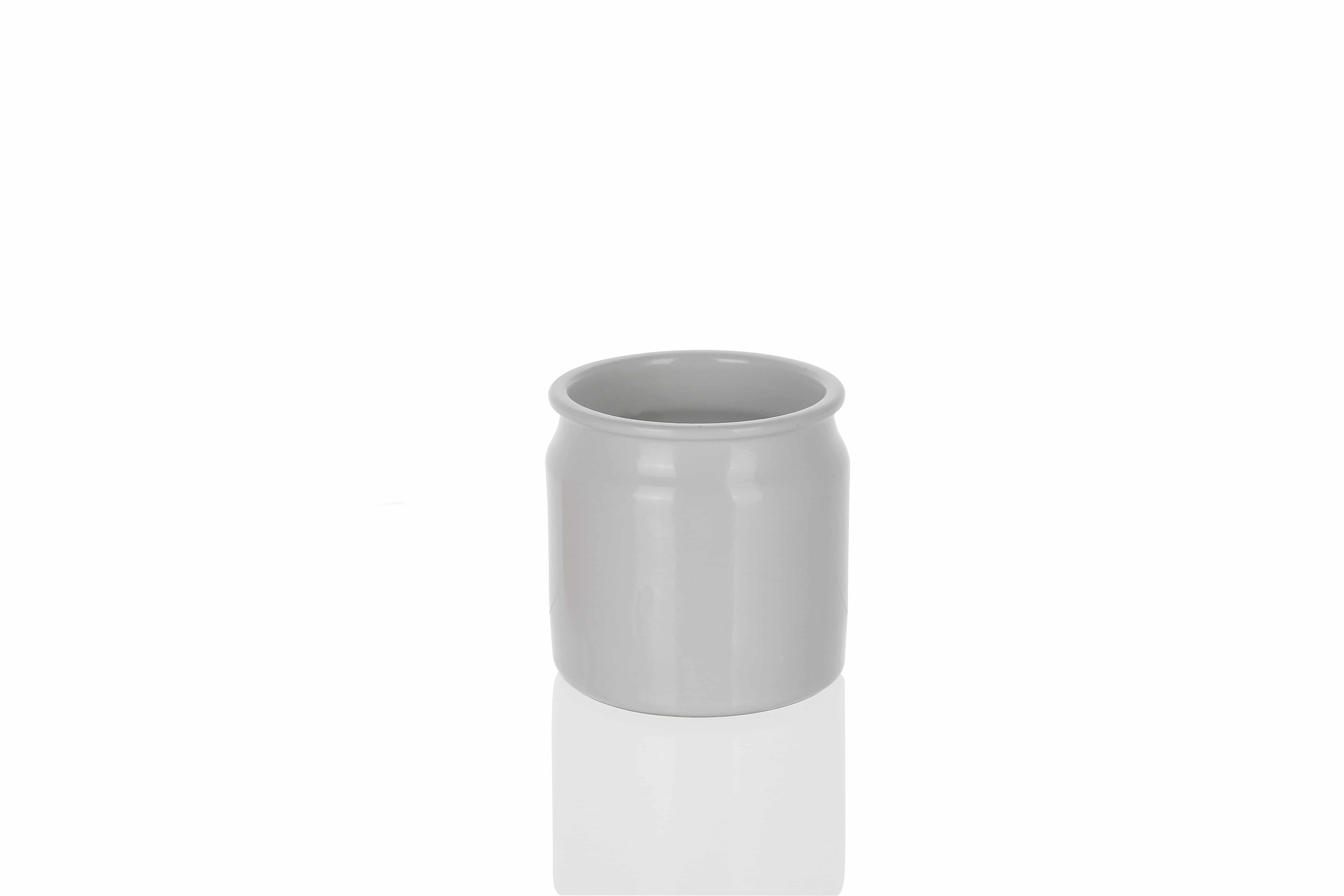 Steengoed pot, 160 ml, keramiek, wit, monding: kurk