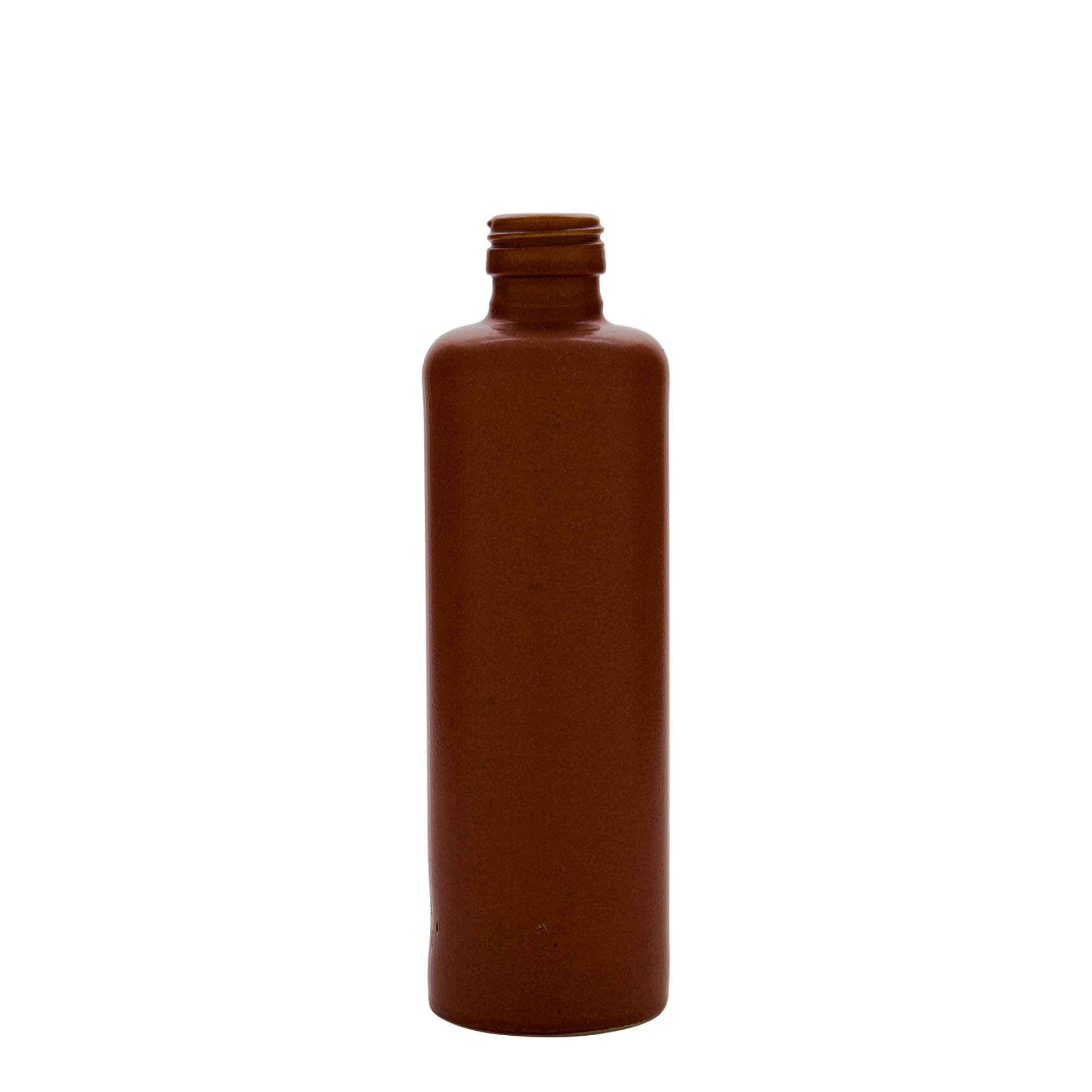 350 ml Tonbeker, steengoed, roodbruin, mondstuk: PP 31,5