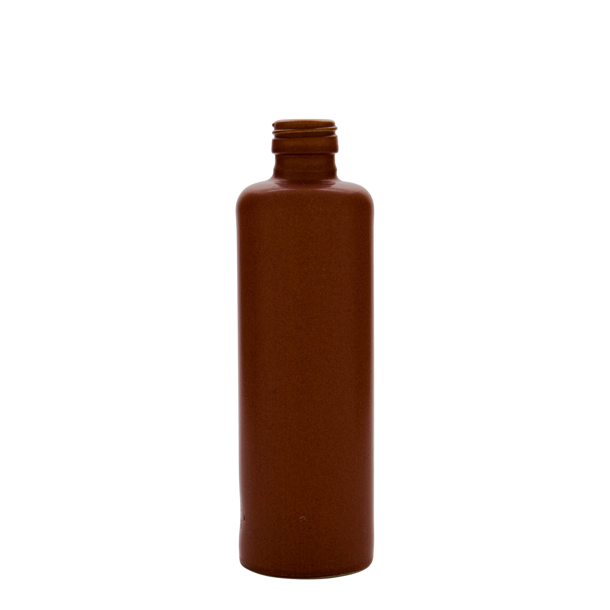 350 ml Tonbeker, steengoed, roodbruin, mondstuk: PP 31,5