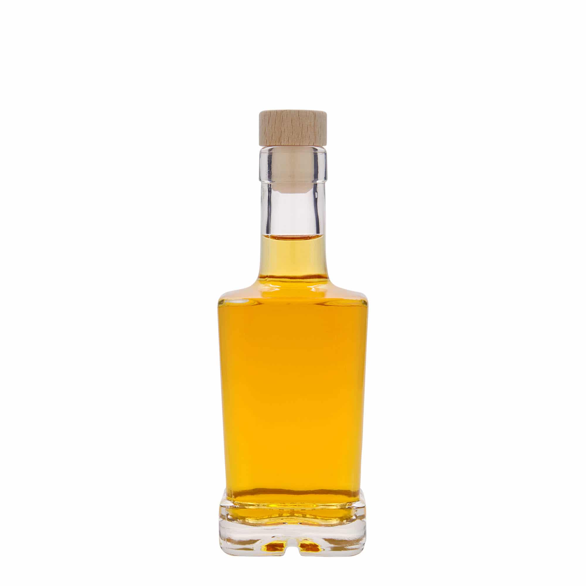 Glazen fles 'Rene', 250 ml, vierkant, monding: kurk