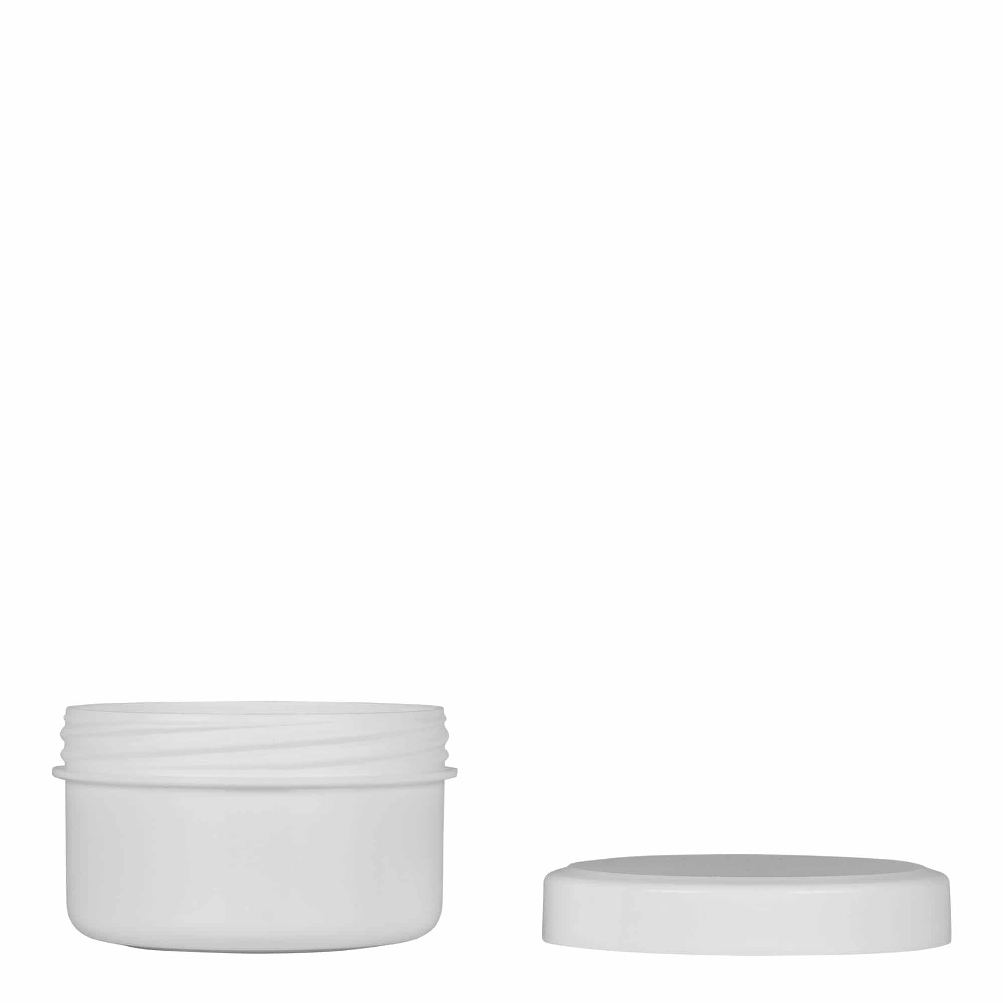 60 ml kunststofpot 'White Line', PP, wit, opening: schroefdop