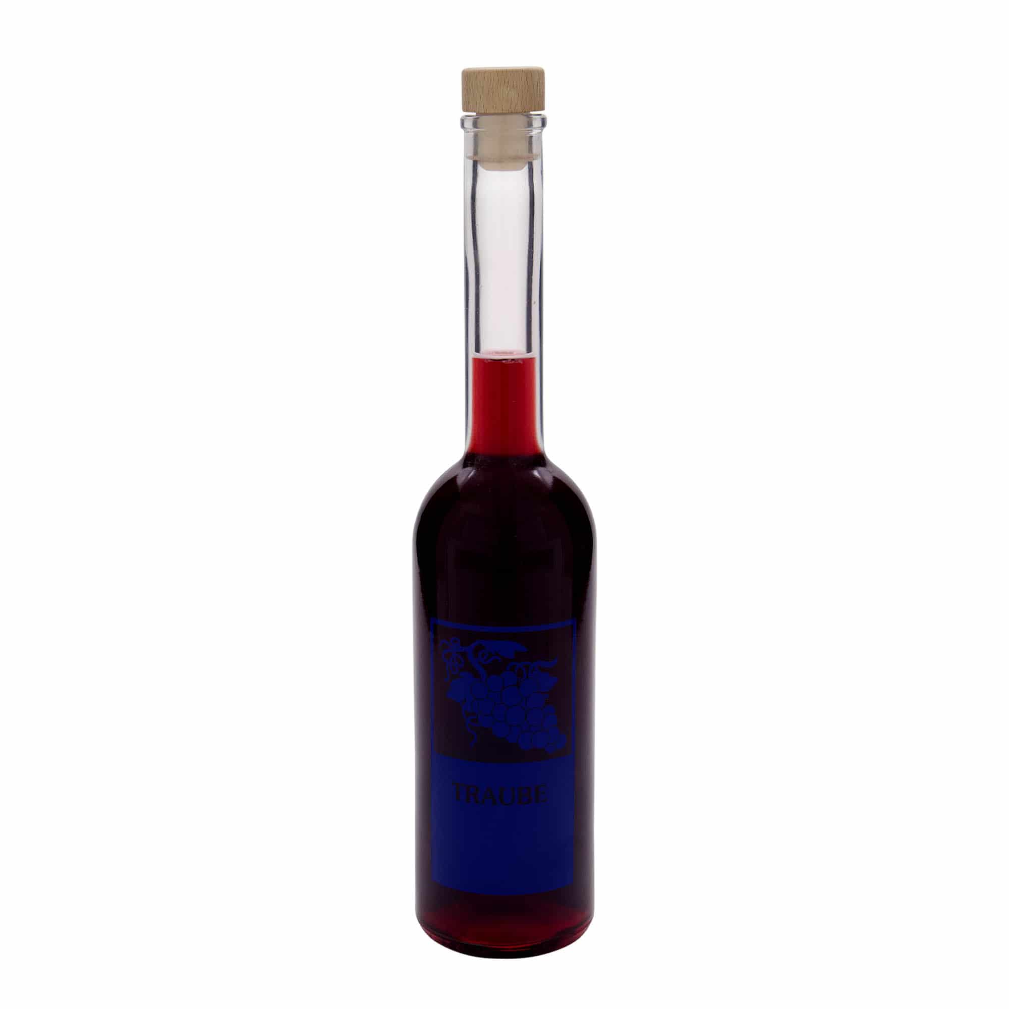 Glazen fles 'Opera', 500 ml, motief: Druif, monding: kurk