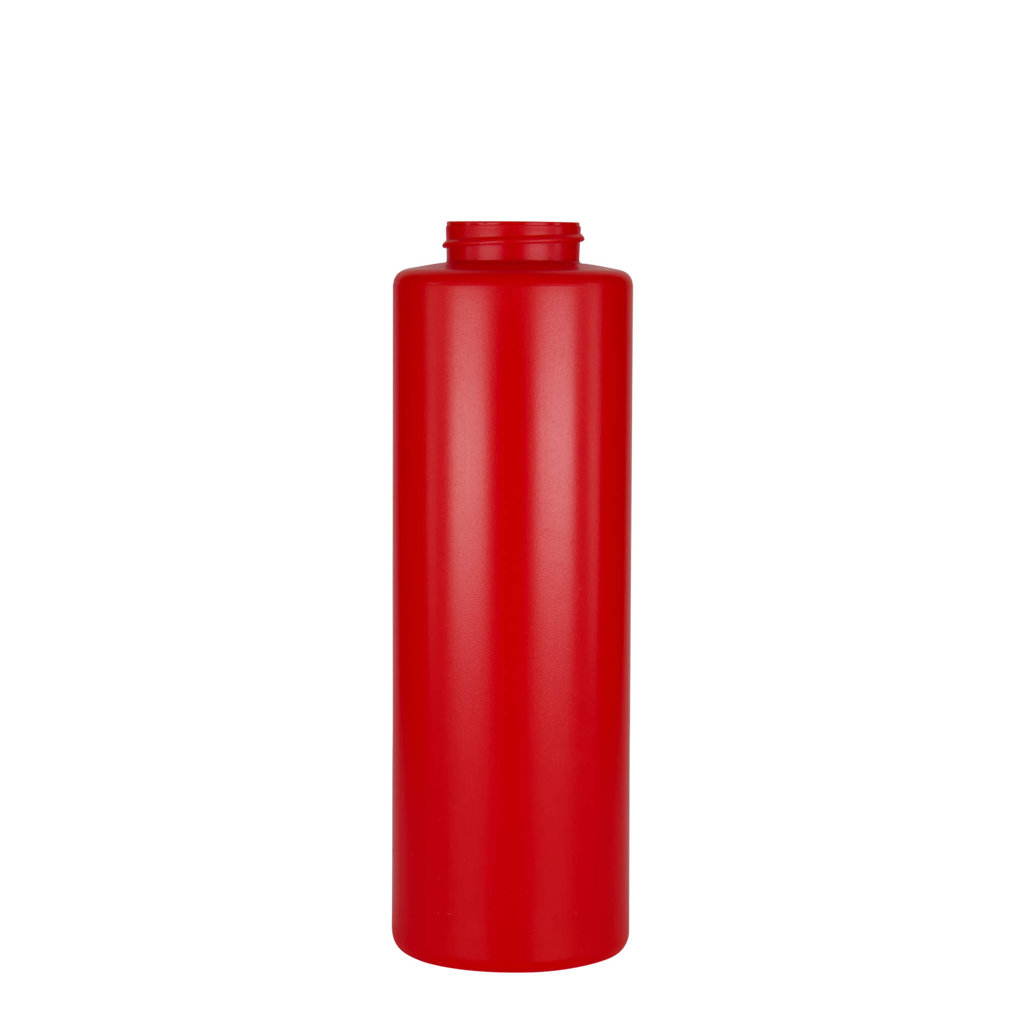 500 ml sausfles, LDPE-kunststof, rood, tuit: 38/400