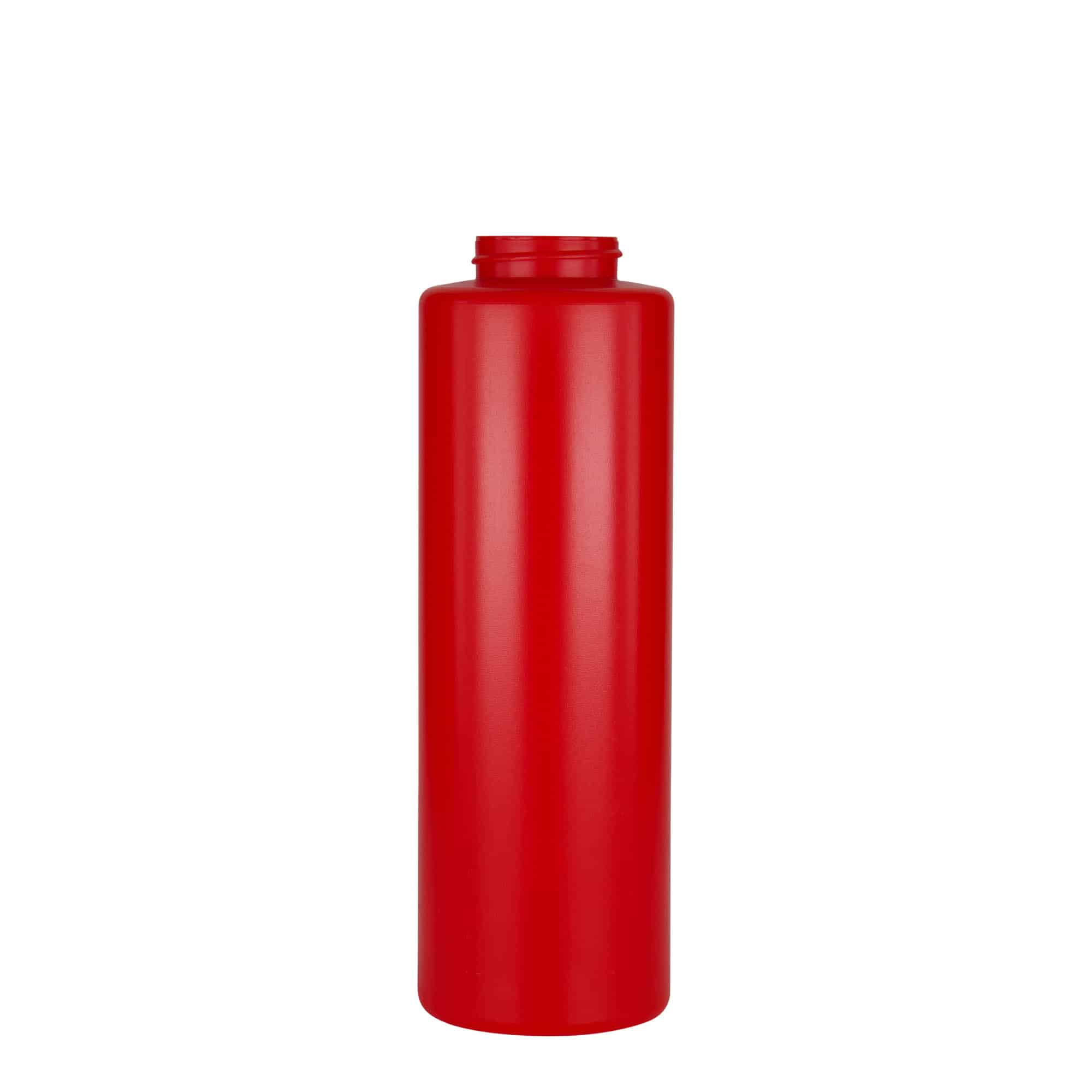 500 ml sausfles, LDPE-kunststof, rood, tuit: 38/400