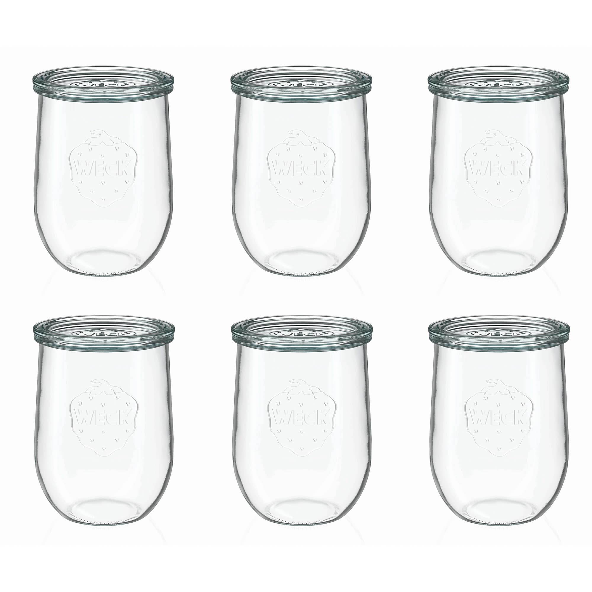 6x 1050 ml WECK-tulpenpot met glazen deksel RR 100