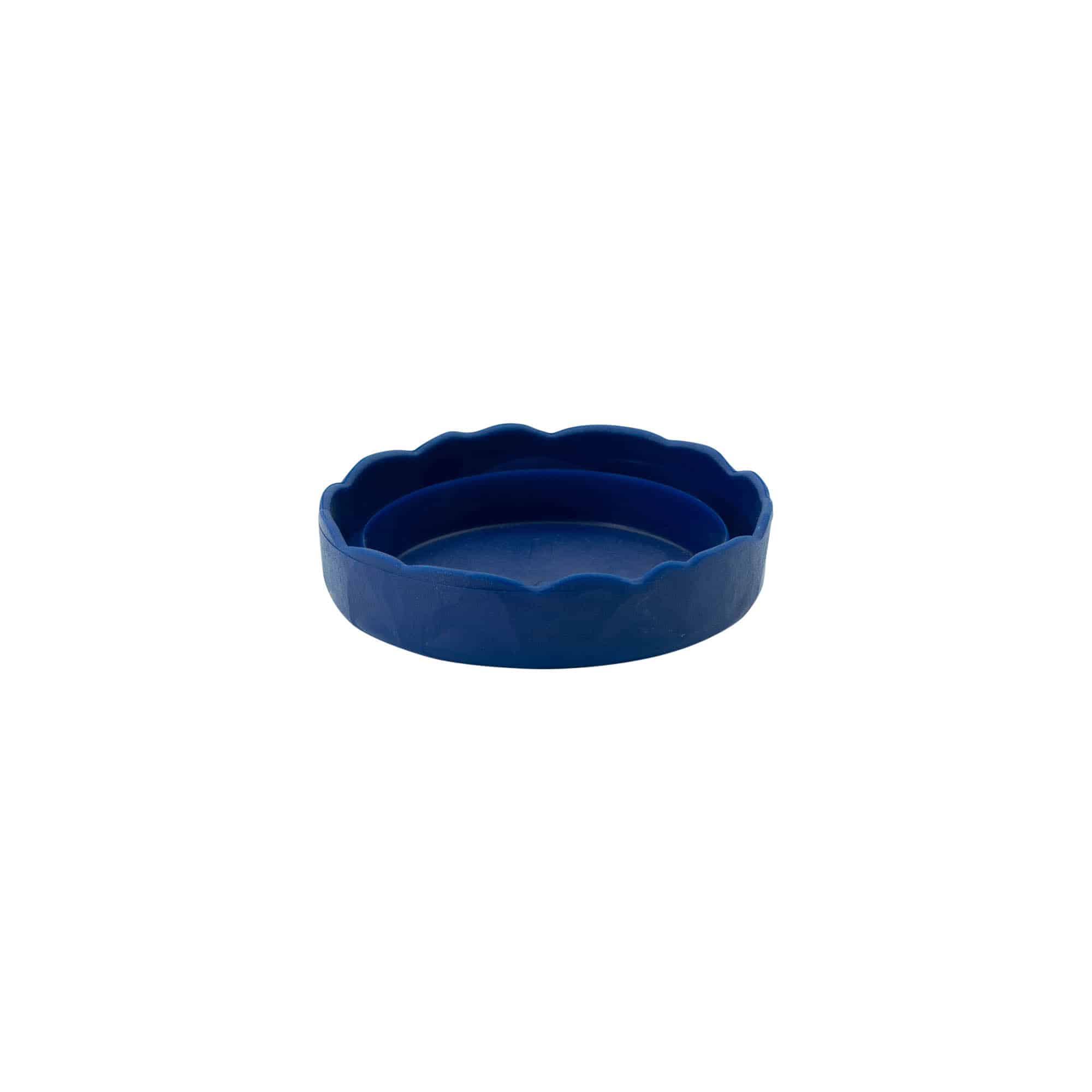 Opzetdeksel voor smalle hals keramische pot, HDPE-kunststof, blauw Opzetdeksel voor smalle hals keramische pot, HDPE-kunststof, blauw