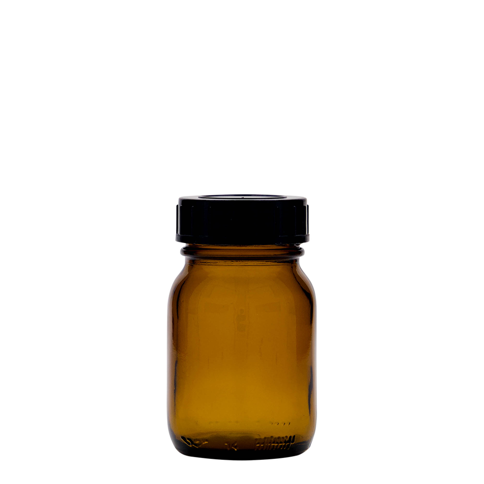 75 ml bredehalsglas, bruin, opening: DIN 40 75 ml bredehalsglas, bruin, opening: DIN 40