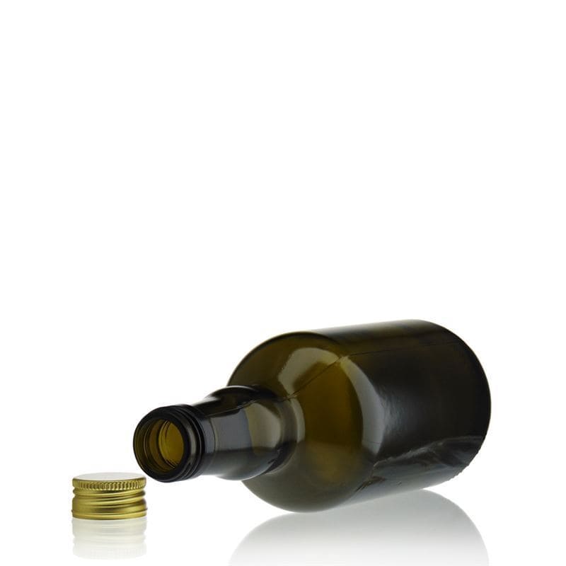 500 ml glazen fles 'Olona', antiekgroen, monding: PP 31,5