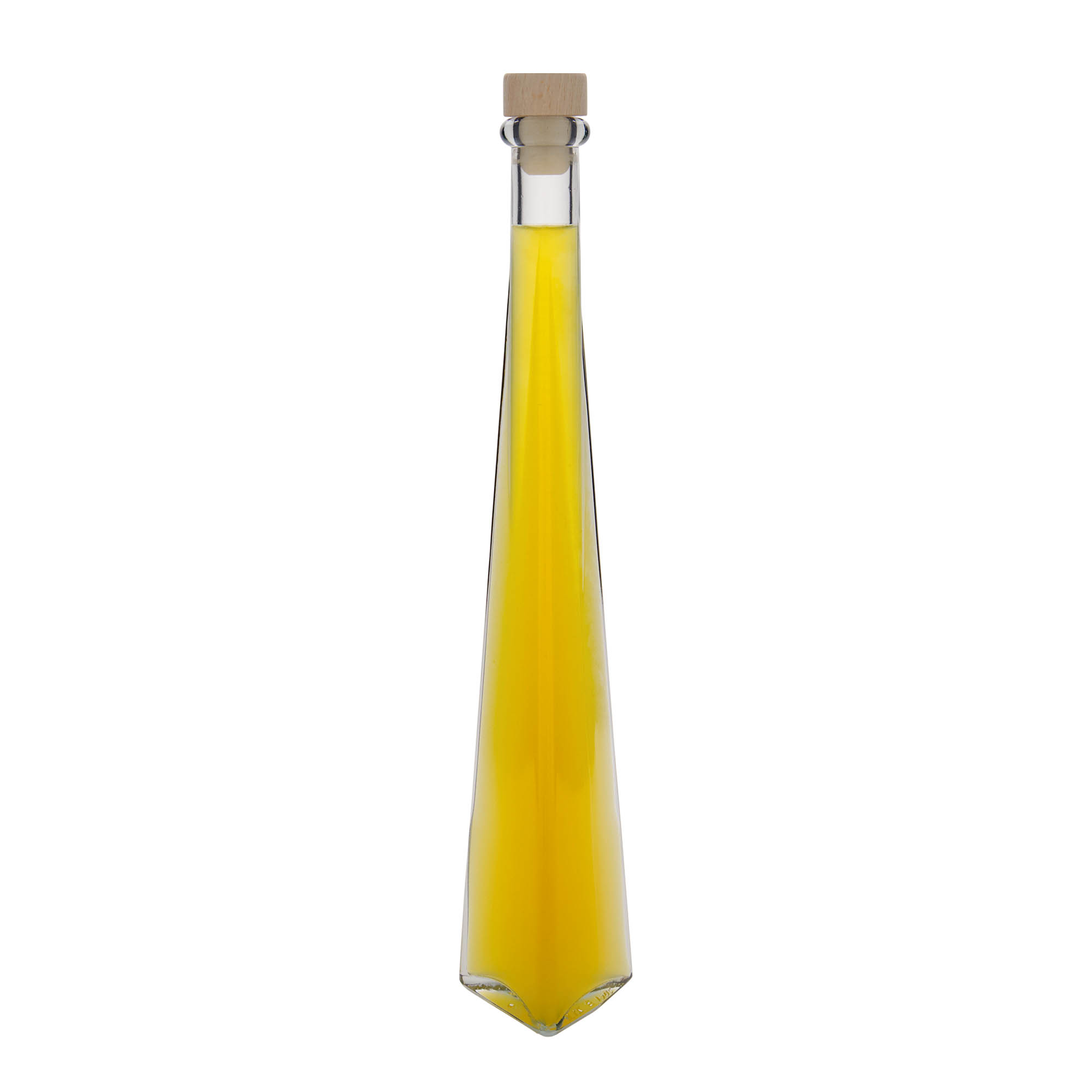 200 ml glazen fles 'Dama Triangolore', driehoekig, opening: kurk