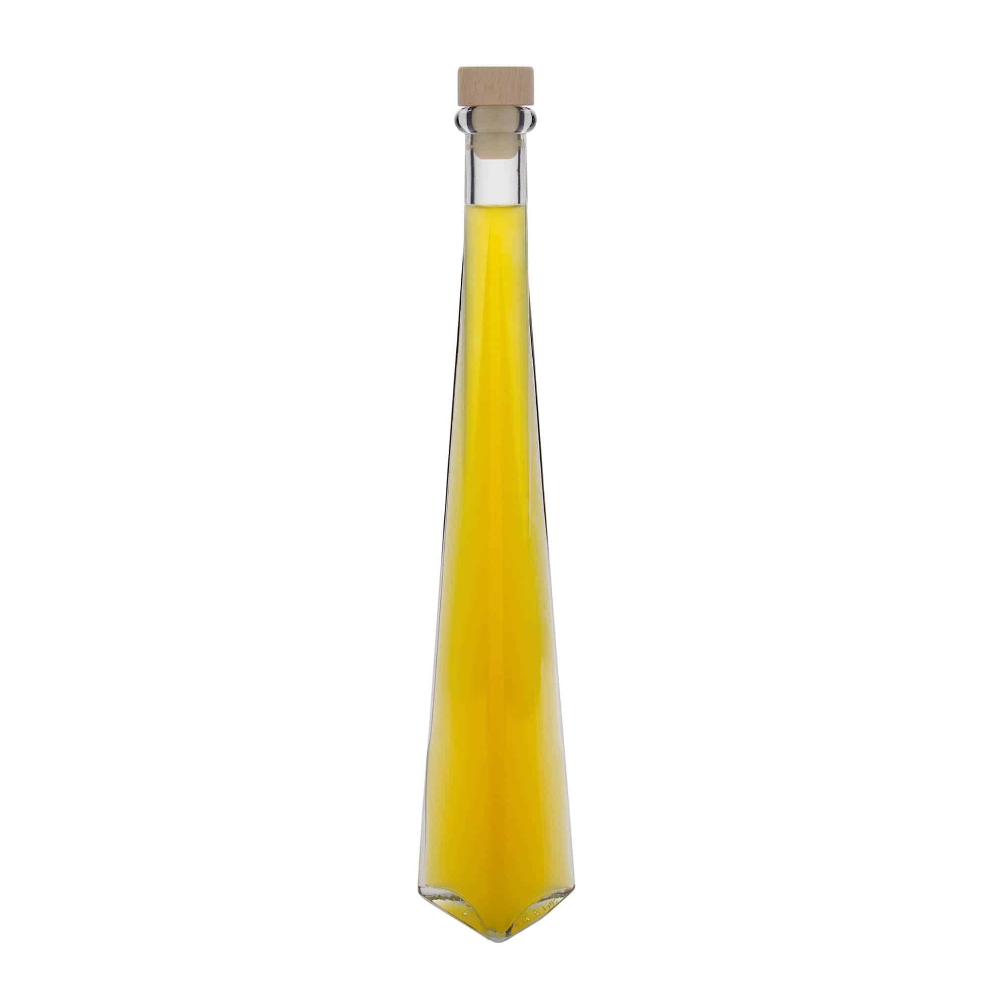 200 ml glazen fles 'Dama Triangolore', driehoekig, opening: kurk