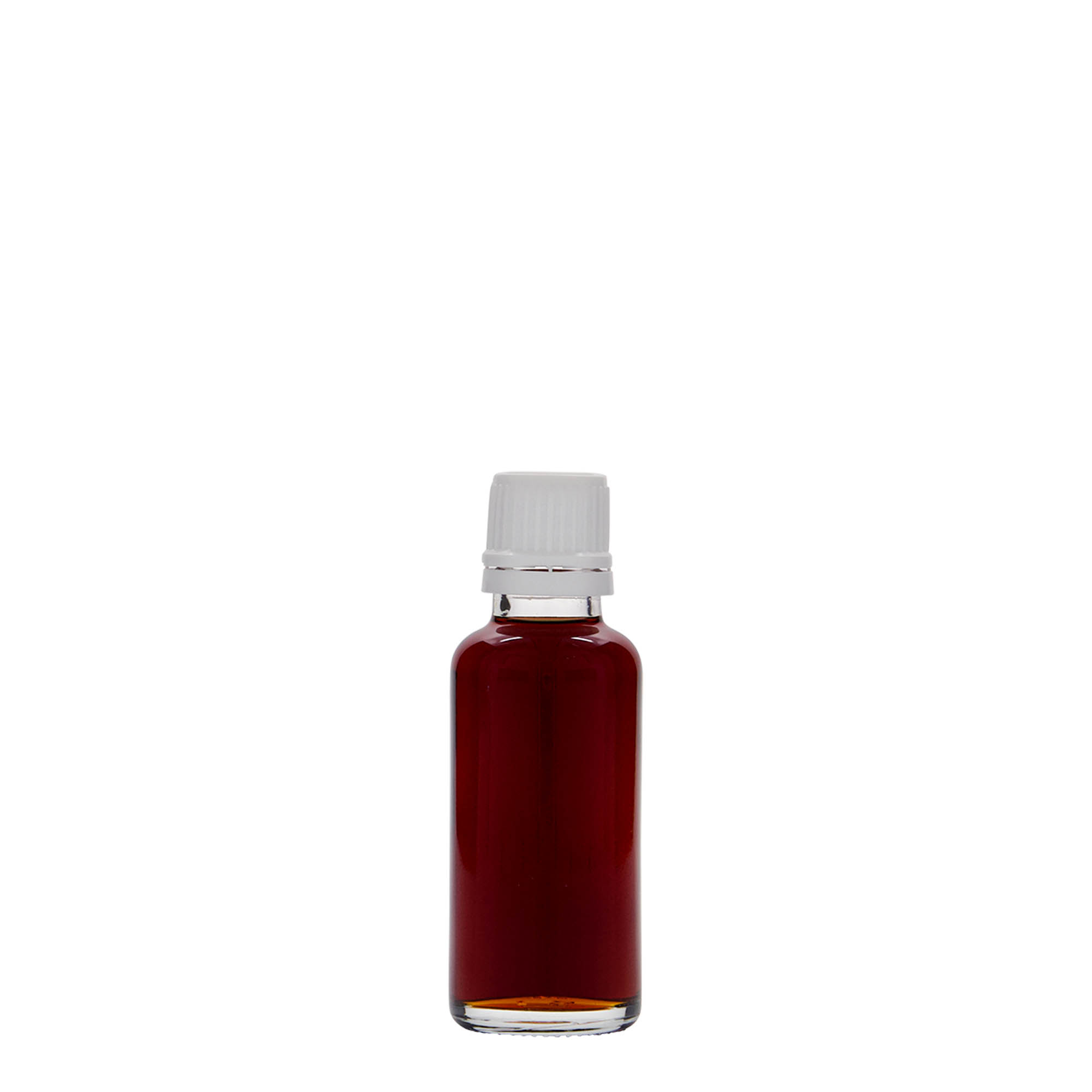 30 ml medicijnflesje, glas, mondstuk: DIN 18 30 ml medicijnflesje, glas, mondstuk: DIN 18