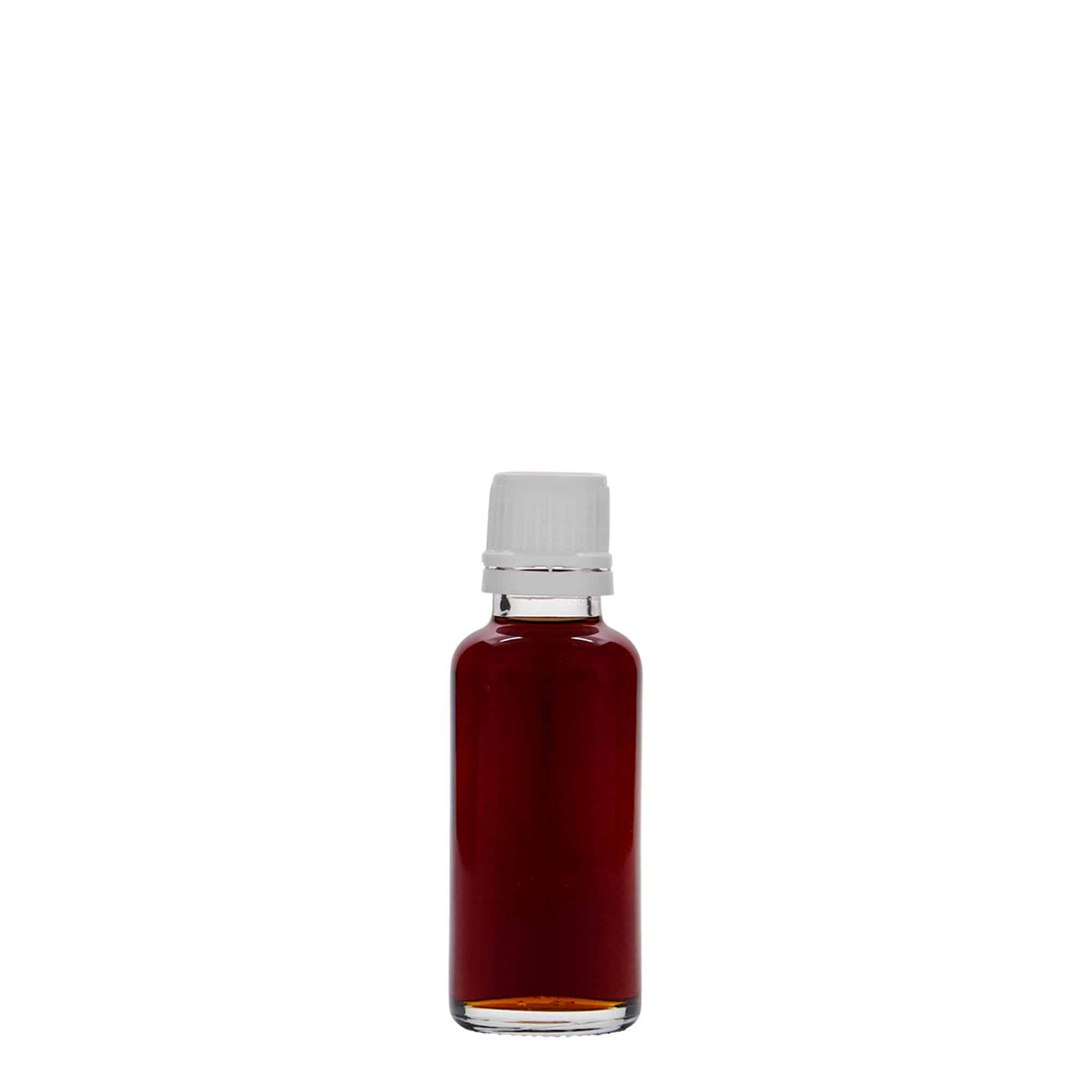 30 ml medicijnflesje, glas, mondstuk: DIN 18
