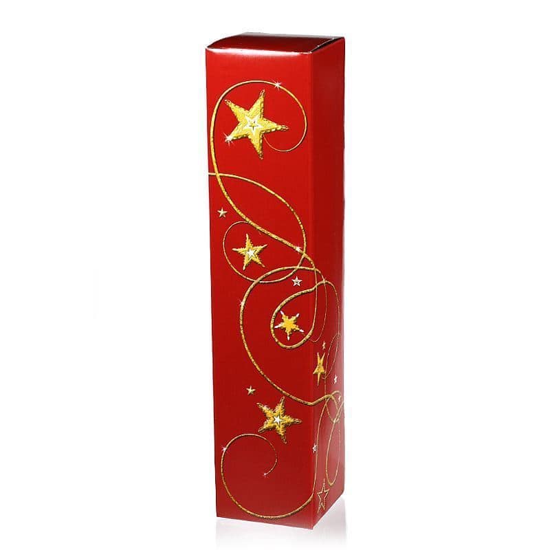 Geschenkdoos 'Vallende ster', vierkant, karton, rood