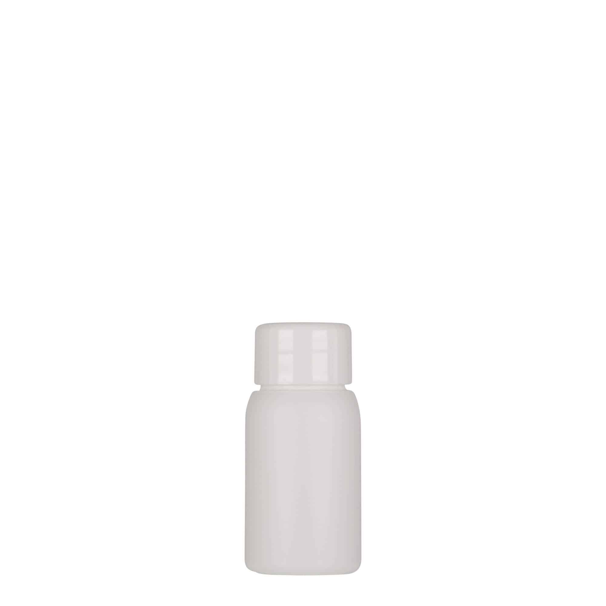 Plastic fles 'Tuffy', 30 ml, HDPE, wit, monding: GPI 24/410