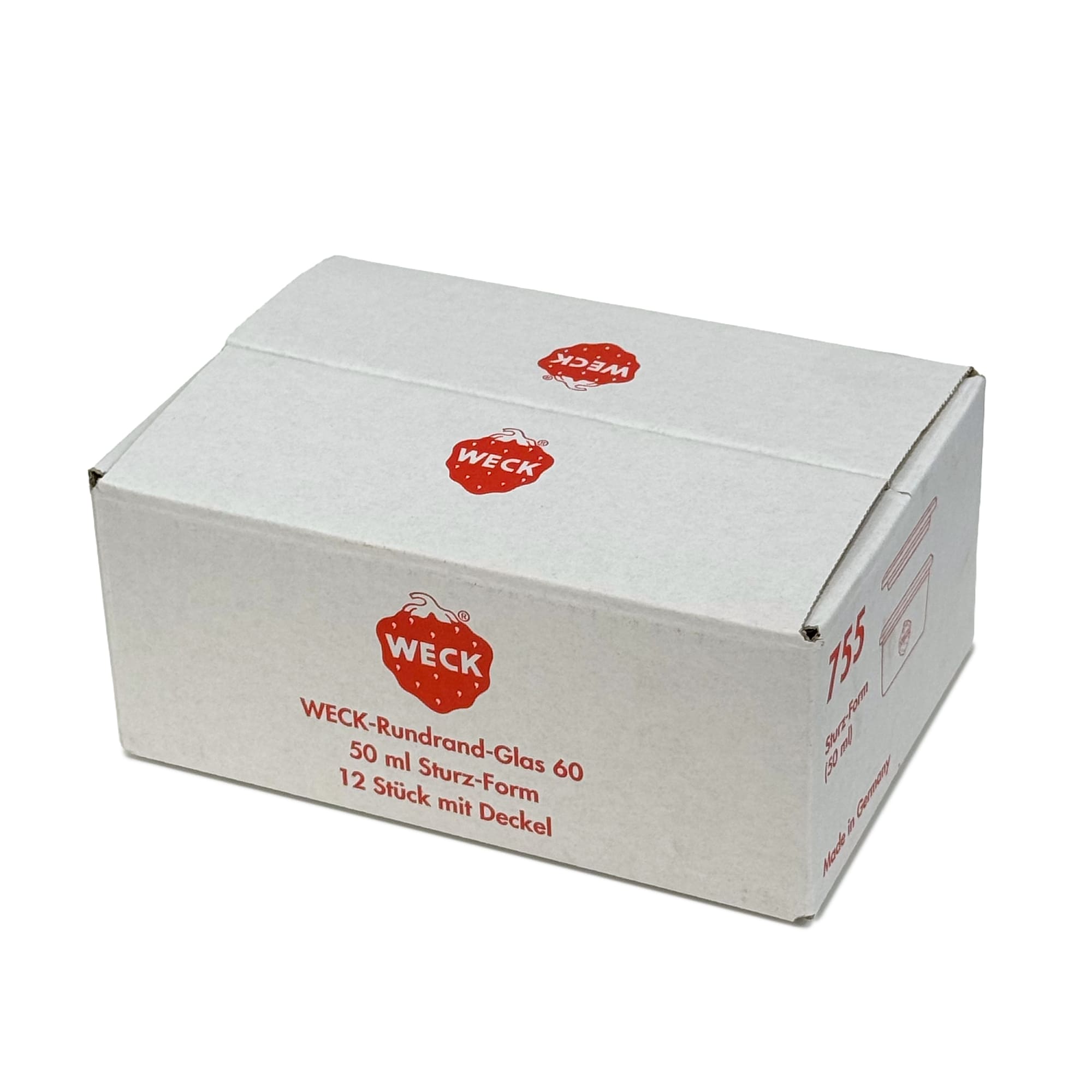 12x 50 ml WECK-stortglas met glazen deksel RR 60