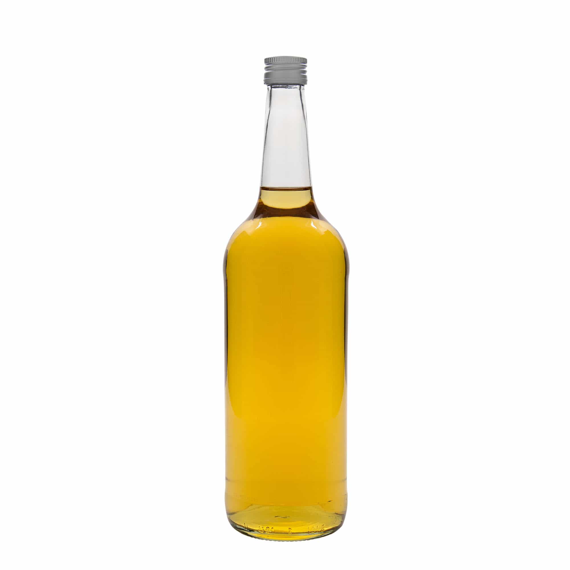 Glazen fles met rechte hals, 1000 ml, monding: PP 28