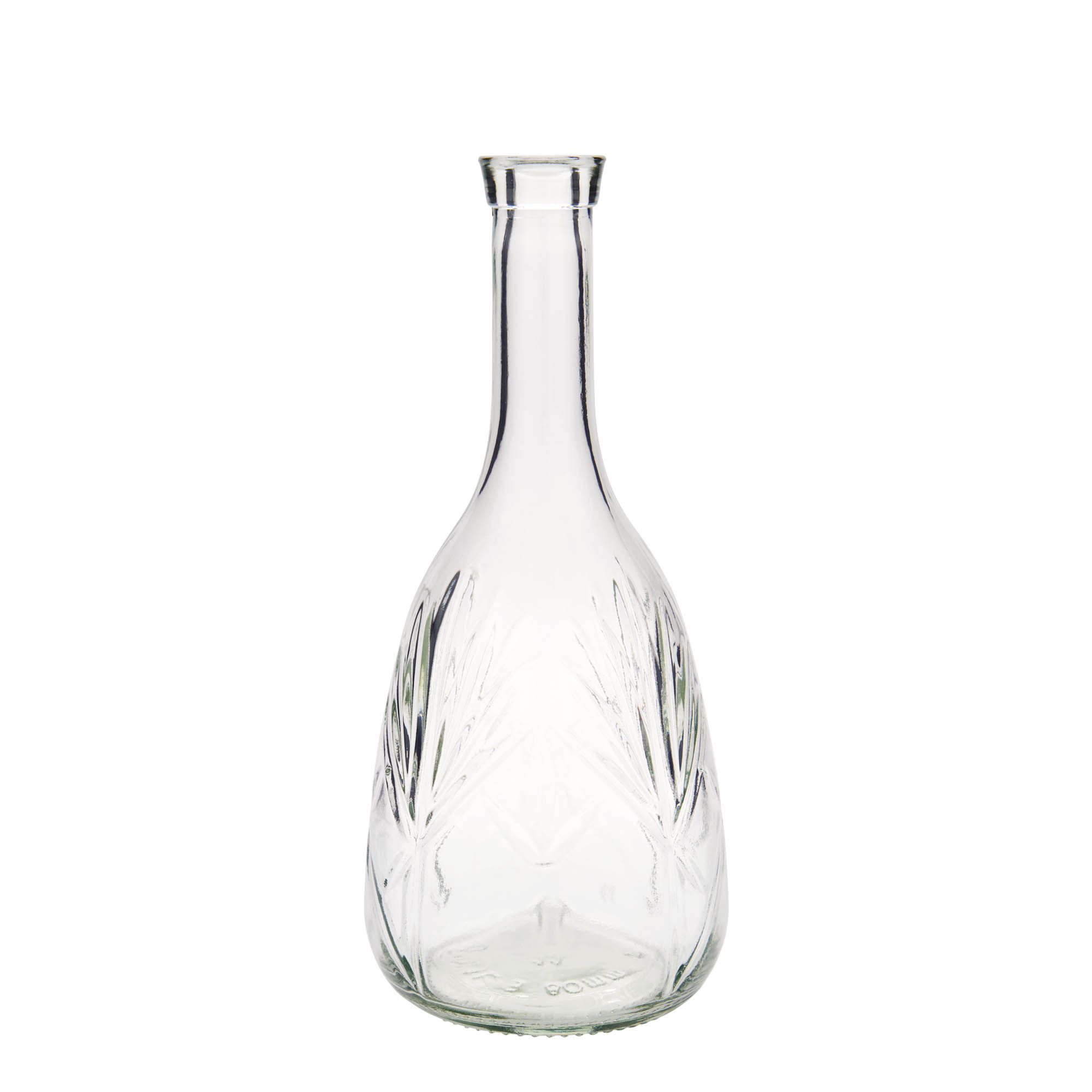 1.000 ml glazen fles 'Reliefa', monding: kurk