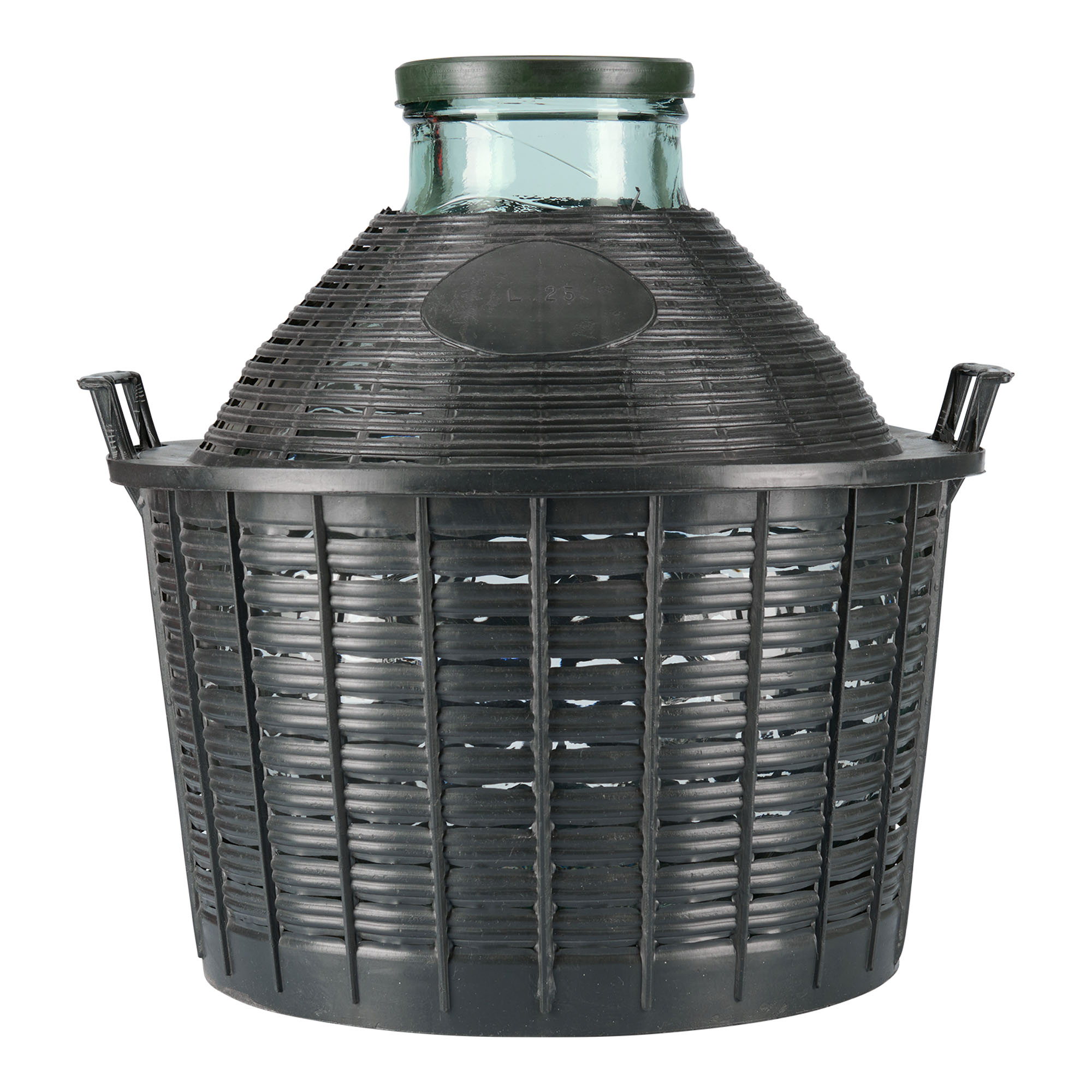 25 l ballonfles met brede hals, glas, opening: opzetdeksel
