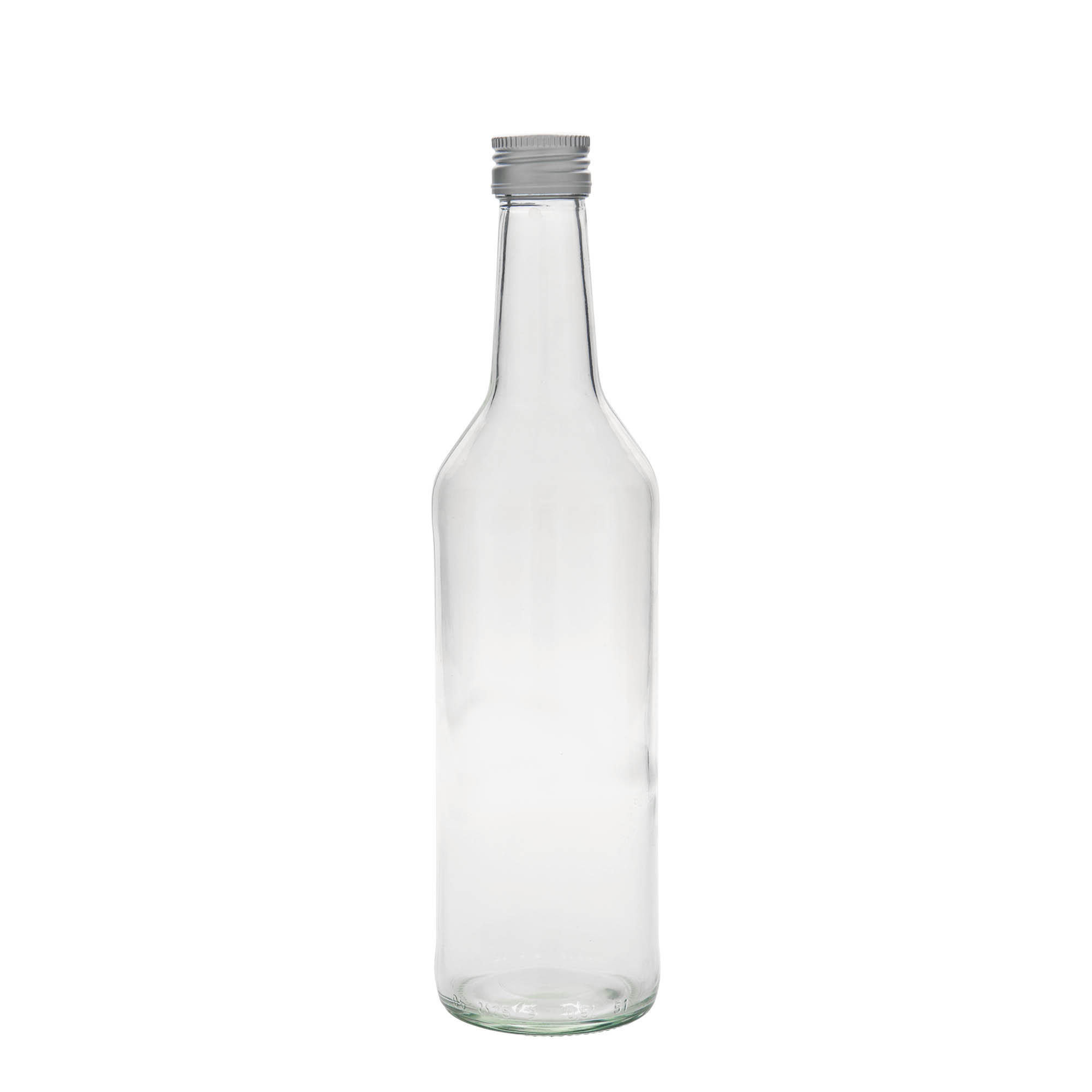 500 ml glazen fles met rechte hals, opening: PP 28 500 ml glazen fles met rechte hals, opening: PP 28