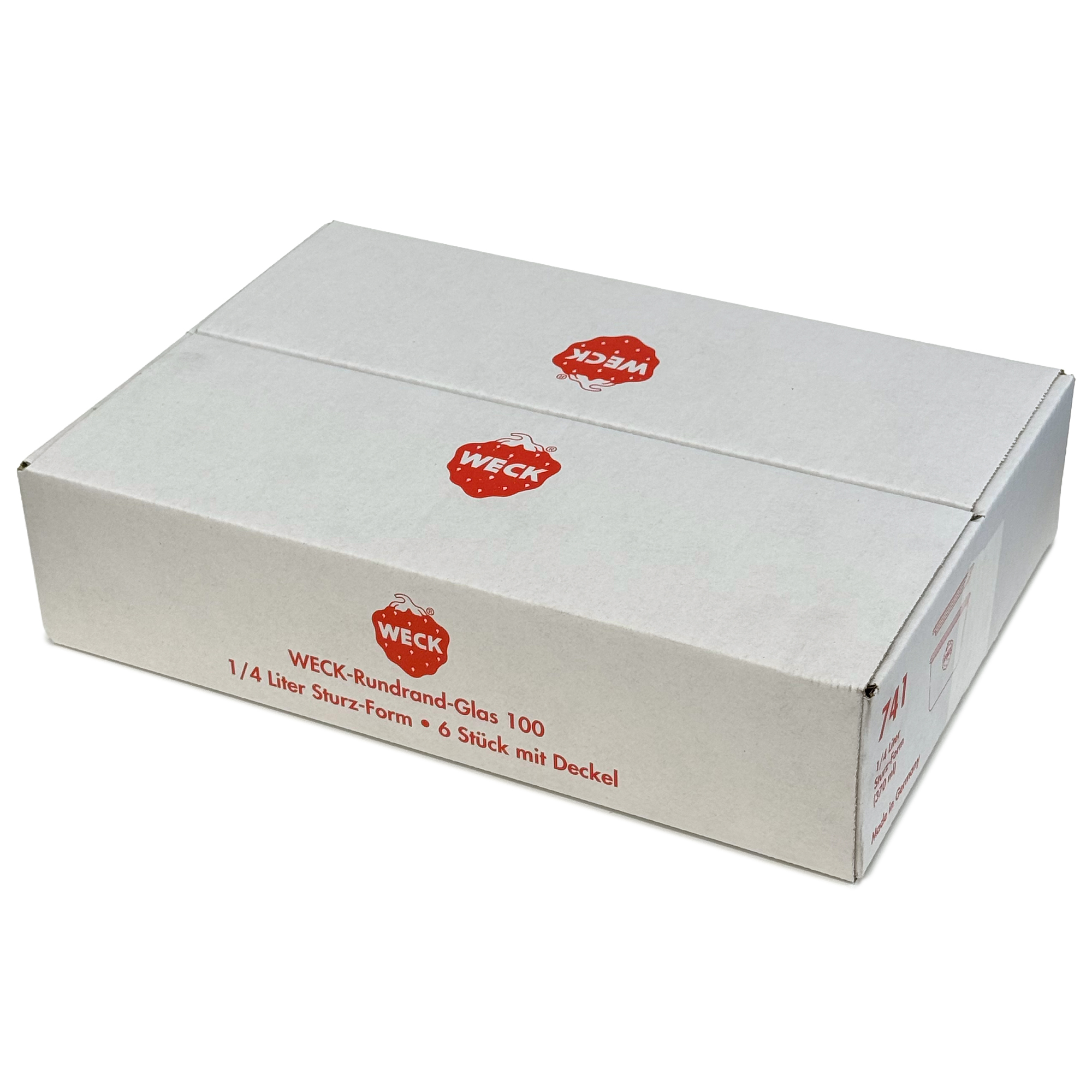 6x 370 ml WECK-stortglas met glazen deksel RR 100