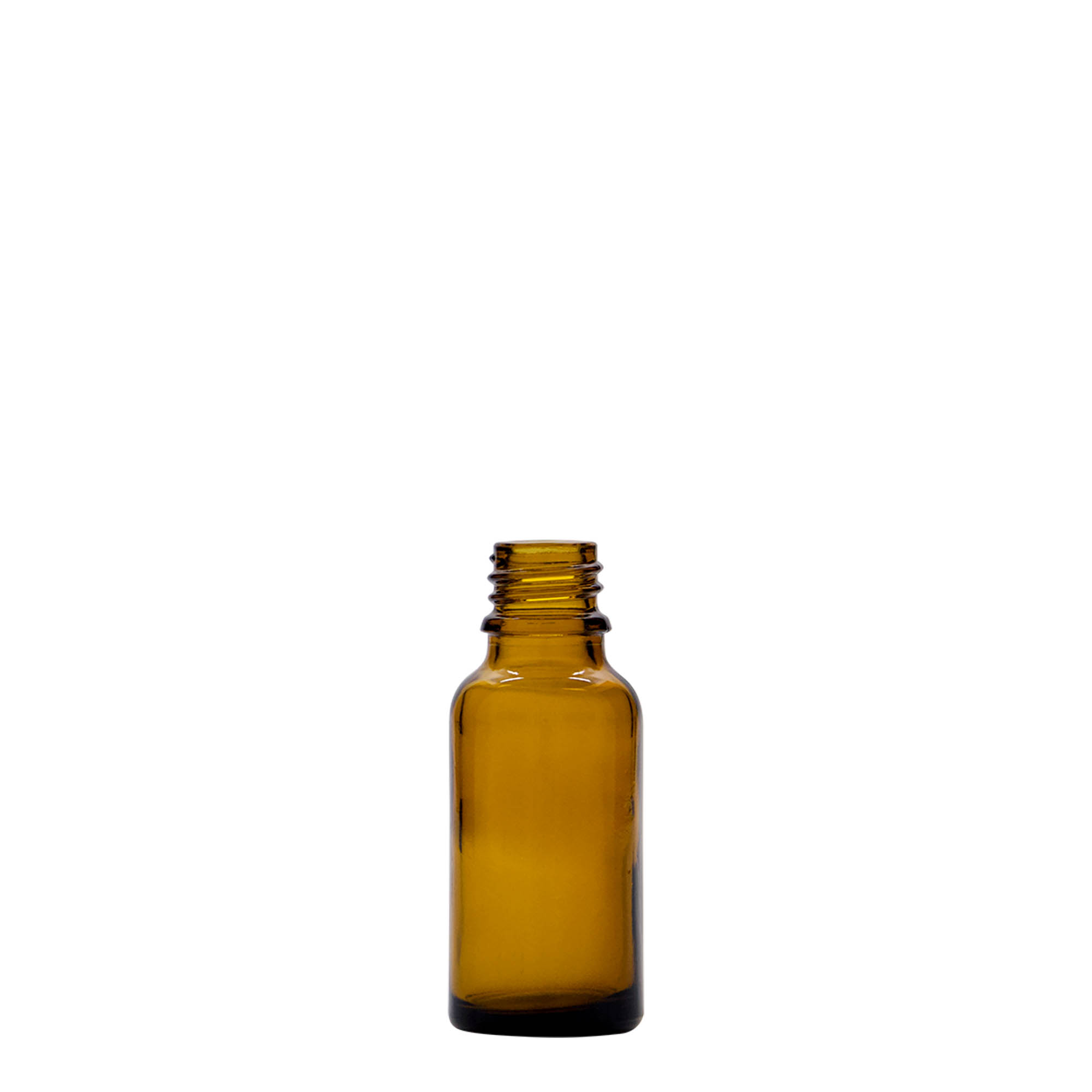 20 ml medicijnflesje, bruin glas, opening: DIN 18