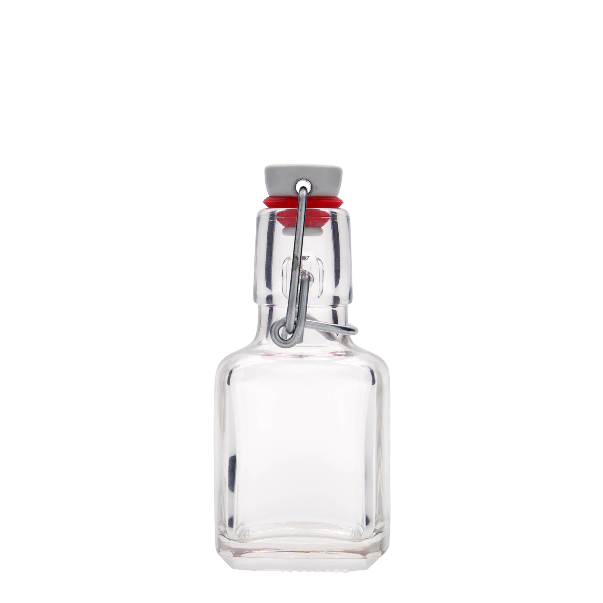 100 ml glazen fles 'Kubica', vierkant, opening: beugelverschluss