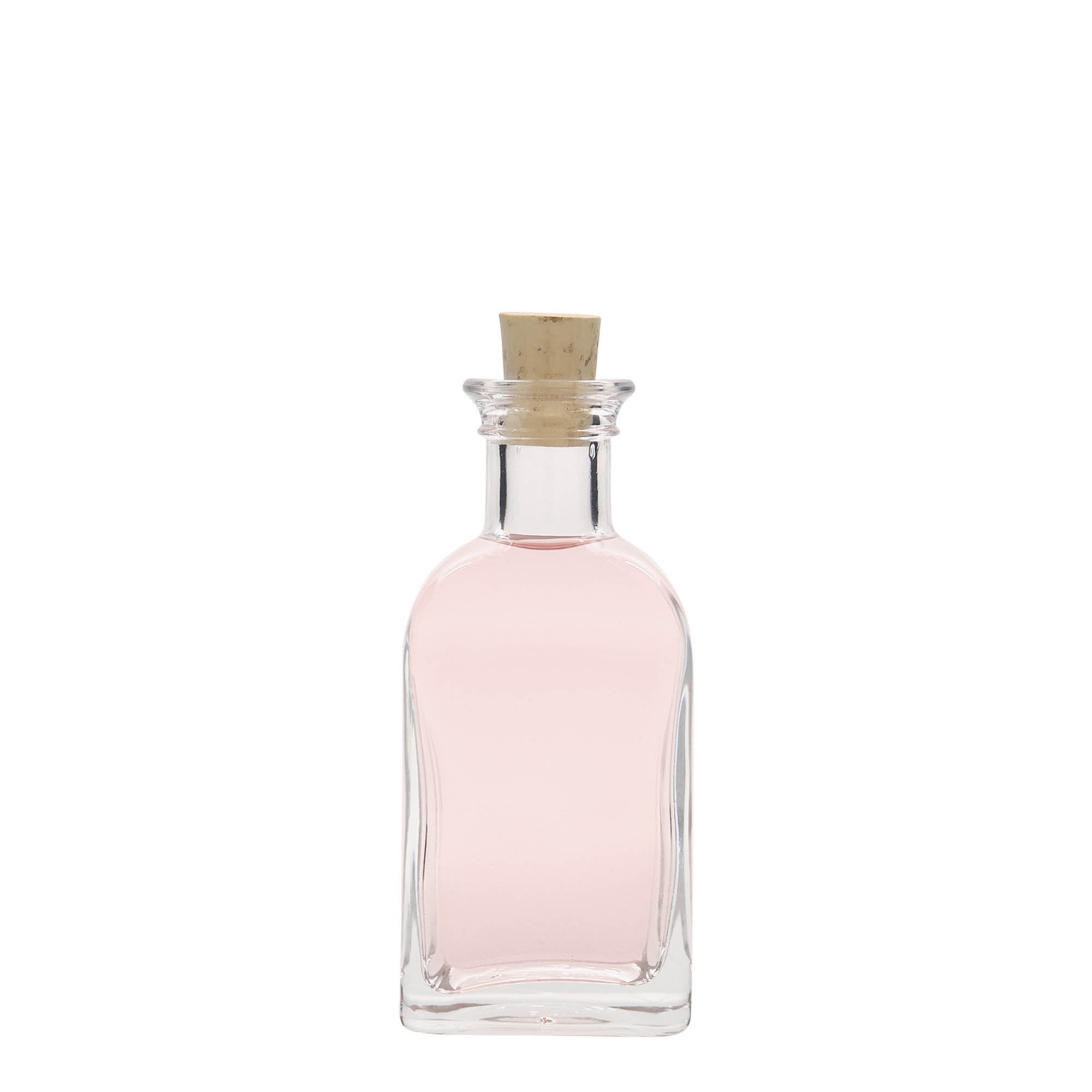 100 ml glazen fles Apotheker Carré, vierkant, opening: kurk 100 ml glazen fles Apotheker Carré, vierkant, opening: kurk
