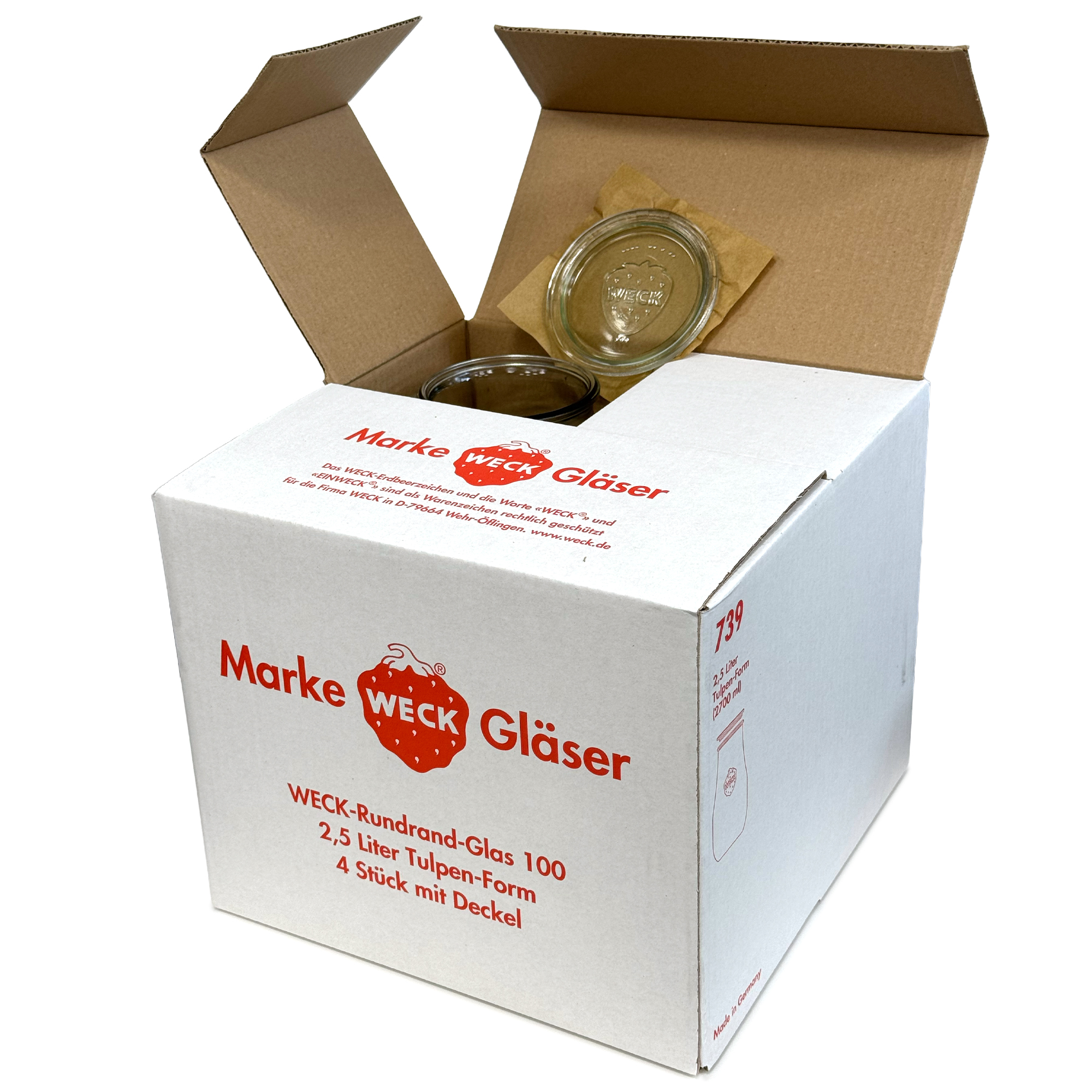 4x 2700 ml WECK-tulpenpot met glazen deksel RR 100