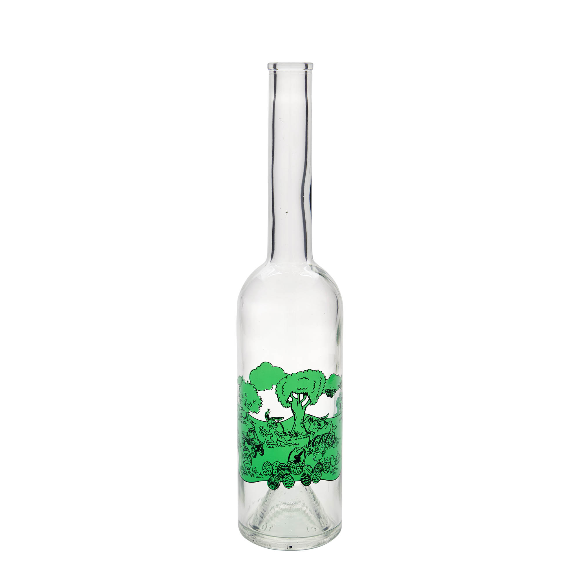 500 ml glazen fles 'Opera', motief: Vrolijk Pasen, hals: kurk 500 ml glazen fles 'Opera', motief: Vrolijk Pasen, hals: kurk
