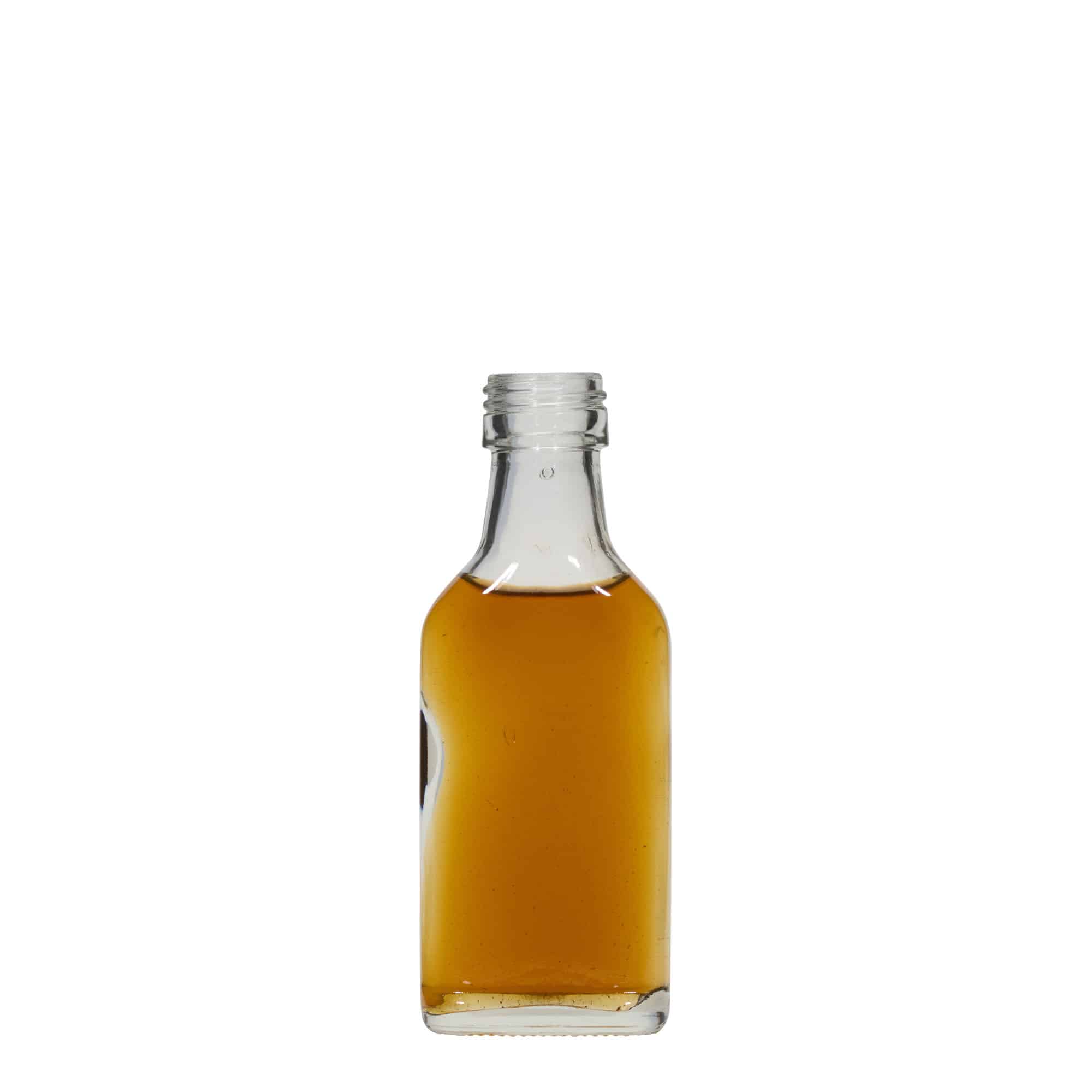 40 ml zakfles, rechthoekig, mondstuk: PP 22