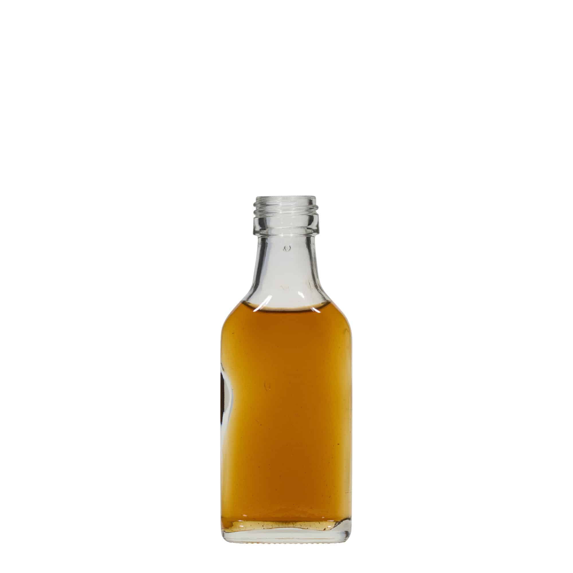 40 ml zakfles, rechthoekig, mondstuk: PP 22